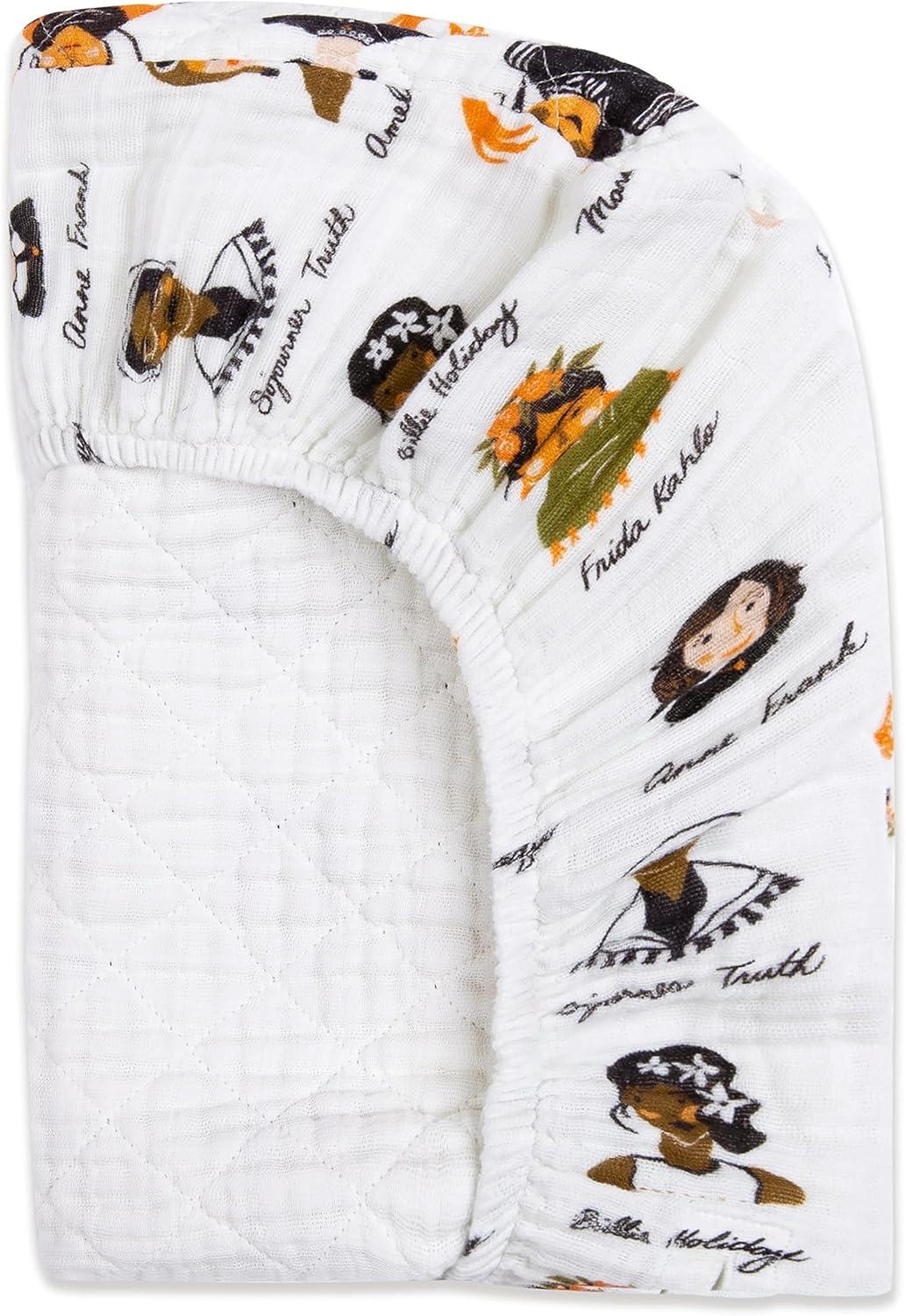 Babyletto Women In History Quilted Muslin Changing Pad Cover - White