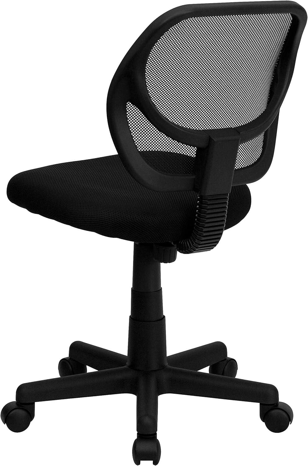 Flash Furniture Low Back Black Mesh Swivel Task Office Chair with Curved Square Back