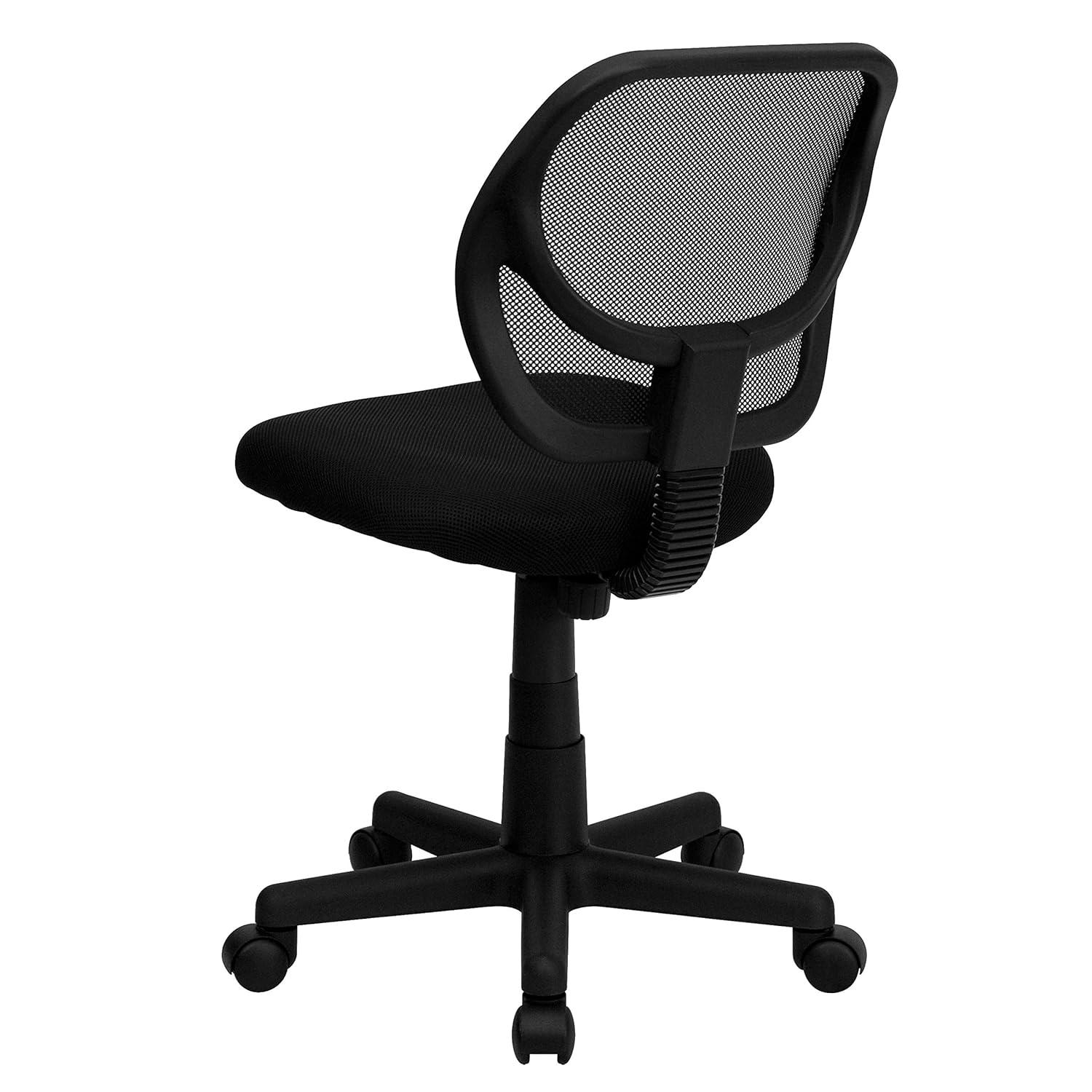 Flash Furniture Low Back Black Mesh Swivel Task Office Chair with Curved Square Back