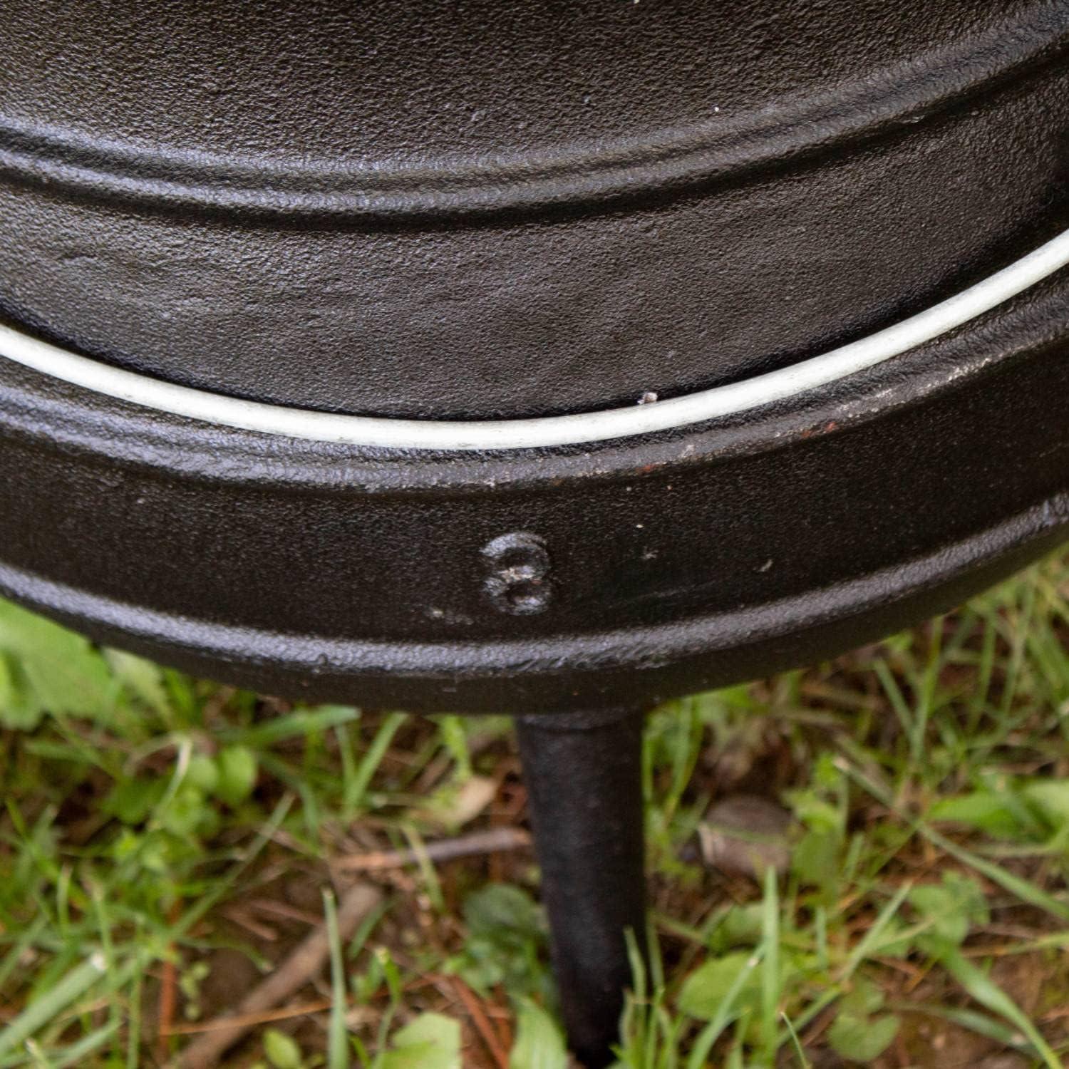 Lehman's Campfire Cooking Kettle Pot - Cast Iron Potje Dutch Oven with 3 Legs and Lid, 15.25 inch, 4.75 Gallon