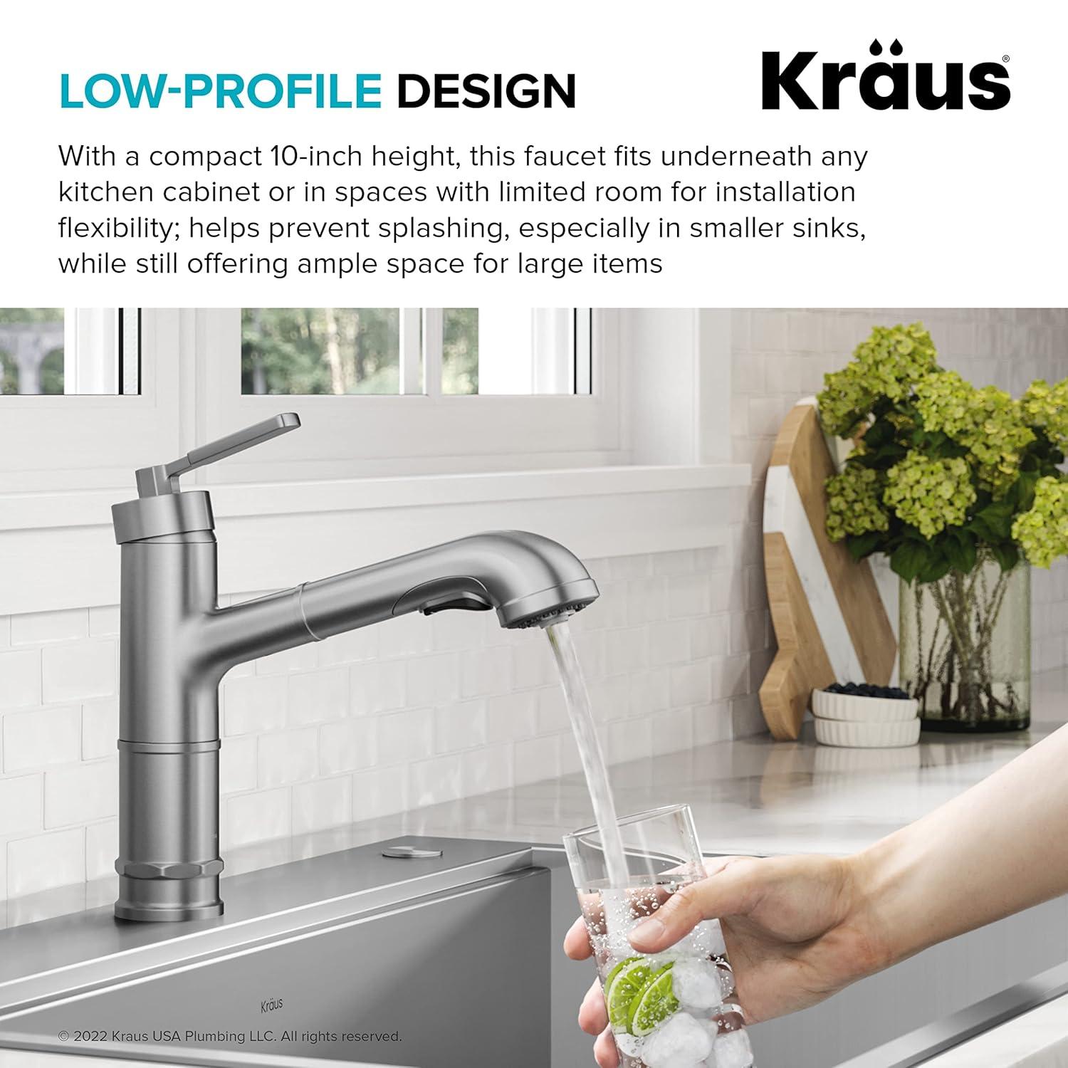 Kraus Allyn Pull-Out Single Handle Kitchen Faucet KPF-4103SFS