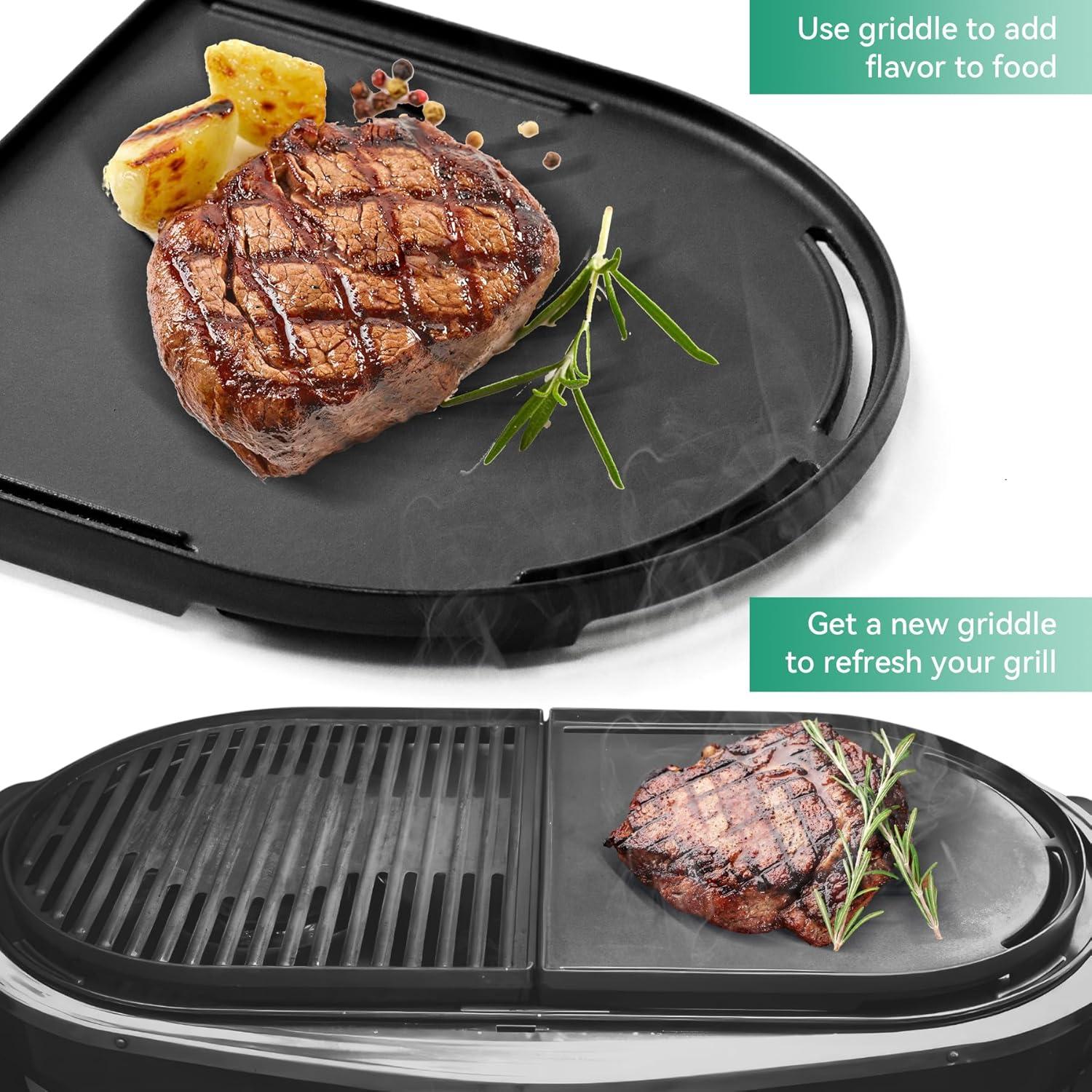 Cast Iron Half Grill Cooking Griddle for Coleman RoadTrip Swaptop Grills LX LXE LXX, Non-Stick Flat Cooking Pan BBQ Accessories, 1 Pack