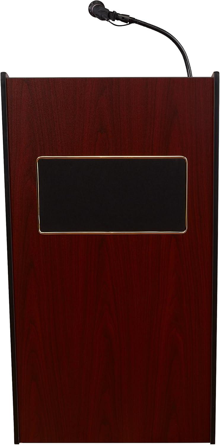 Mahogany Executive Multimedia Sound Lectern with Microphones