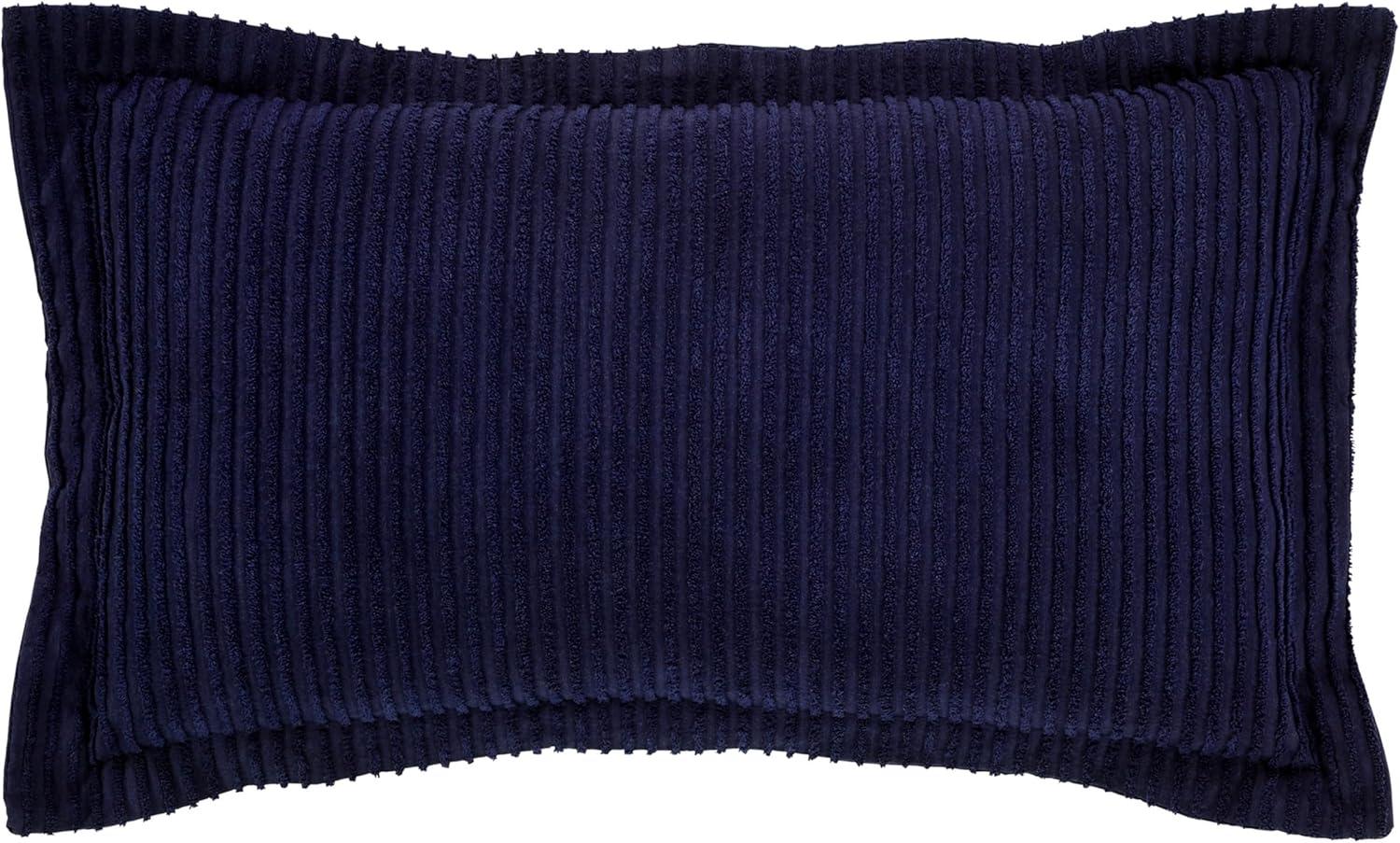 Jullian Collection 100% Cotton Tufted Unique Luxurious Bold Stripes Design Sham Navy - Better Trends