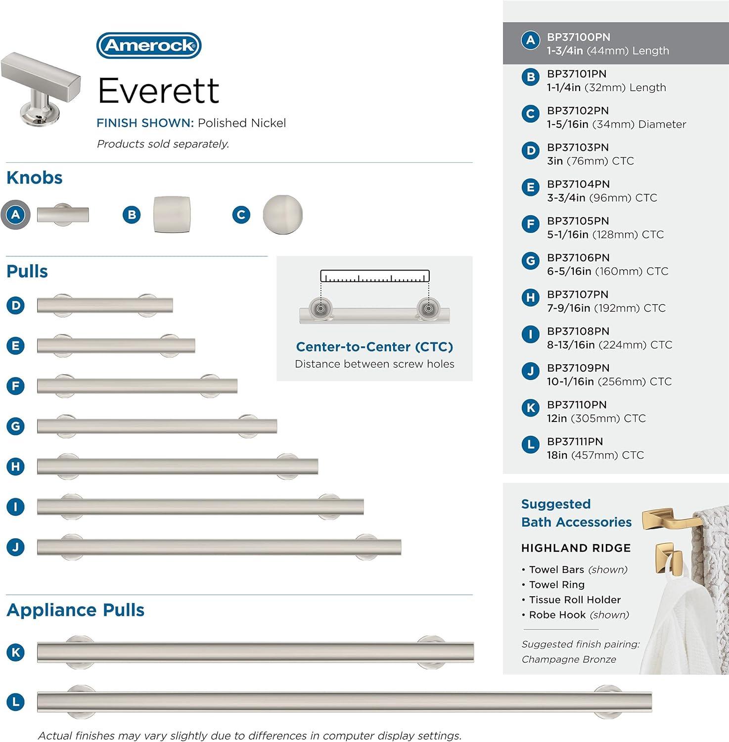 Everett 1 3/4" Length Bar Knob