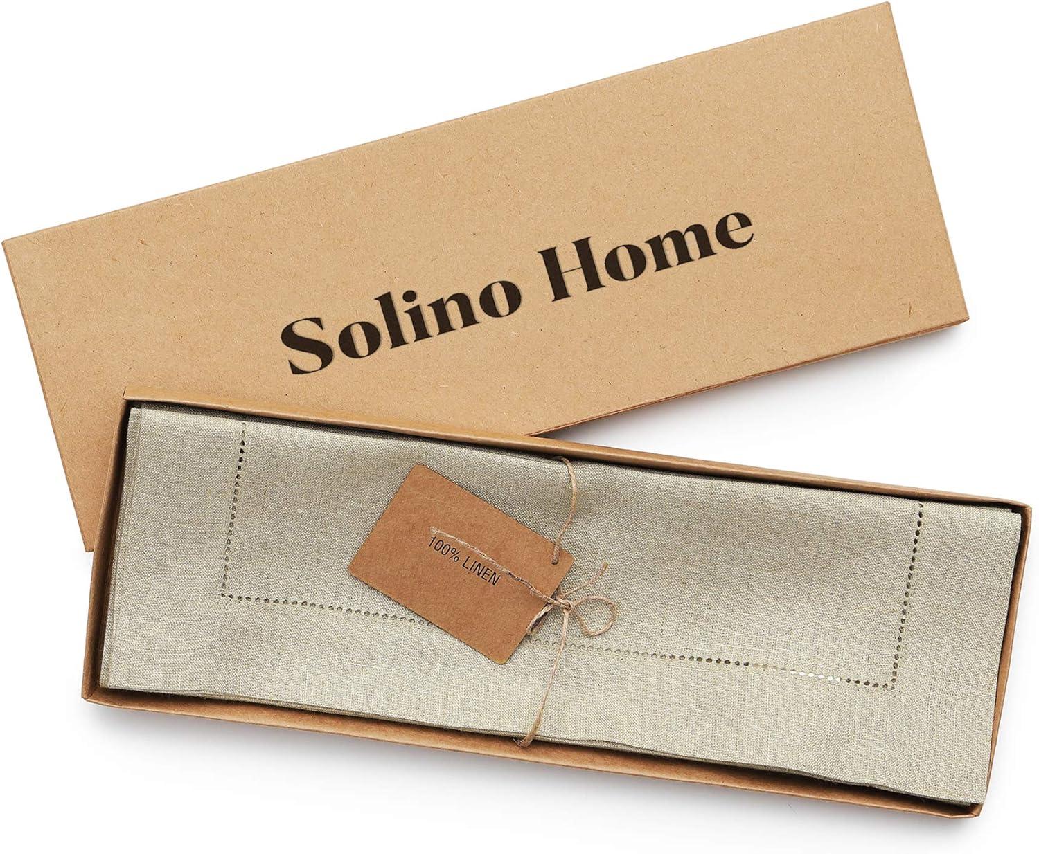 Solino Home 100% Pure Linen Hemstitch Placemats - Classic Hemstitch (Set of 4)