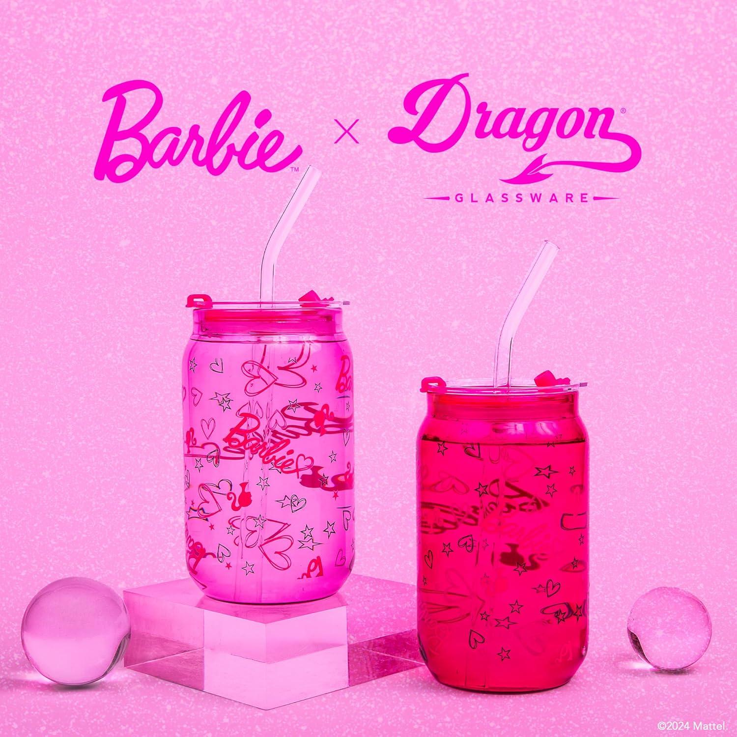 Barbie x Dragon Glassware 16 oz Love Out Loud Drinking Glasses Set of 2