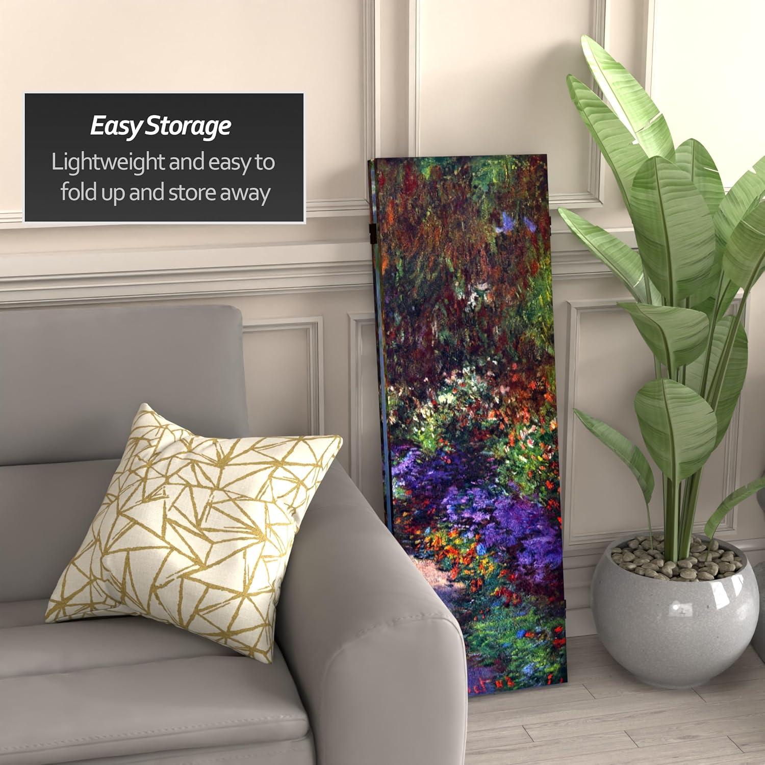 Claude Monet Water Lilies and Garden Canvas Folding Screen