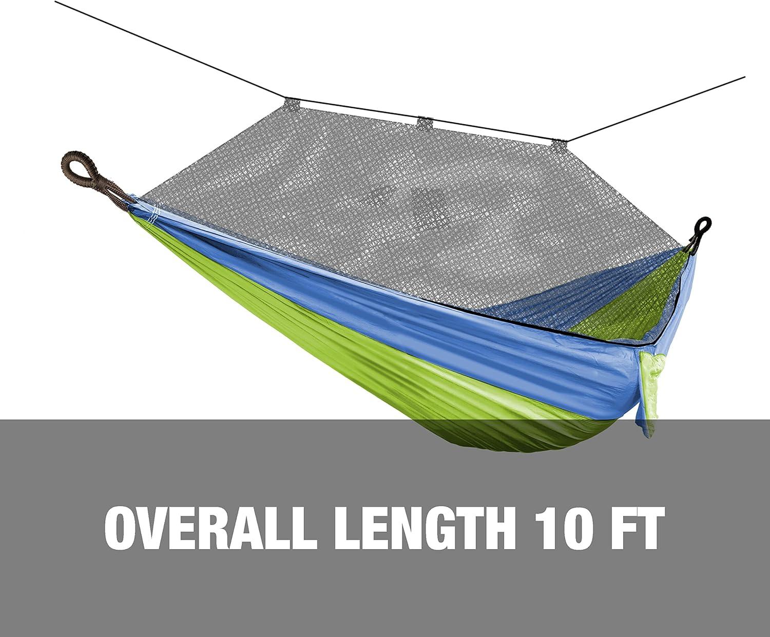 Bliss Hammocks BH-406XLS-N-MM Hammock in a Bag w/ Mosquito Net & Adjustable Tree Straps, 54-in. Wide, Weather & UV Resistant, 350 Lb. Capacity (Mermaid)