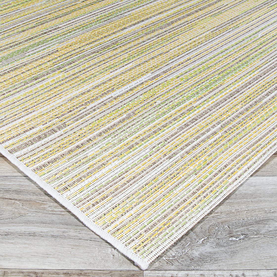 Couristan Monaco Alassio Indoor/Outdoor Area Rug, 5'10" x 9'2", Sand-Sea Mist Green-Lemon Yellow