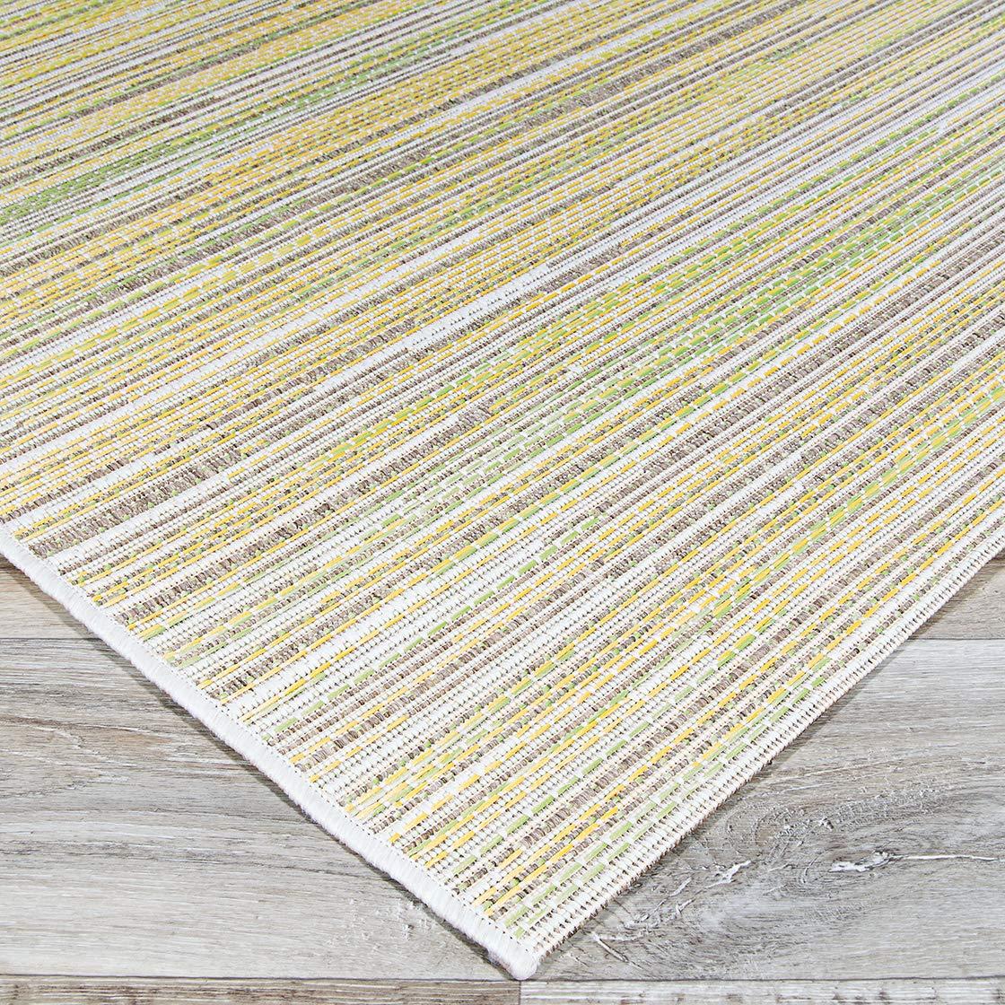 Couristan Monaco Alassio Indoor/Outdoor Area Rug, 5'10" x 9'2", Sand-Sea Mist Green-Lemon Yellow