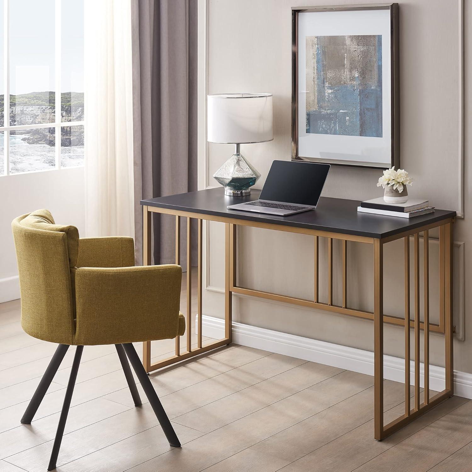 Leick Home Mission Computer Desk in Black and Gold