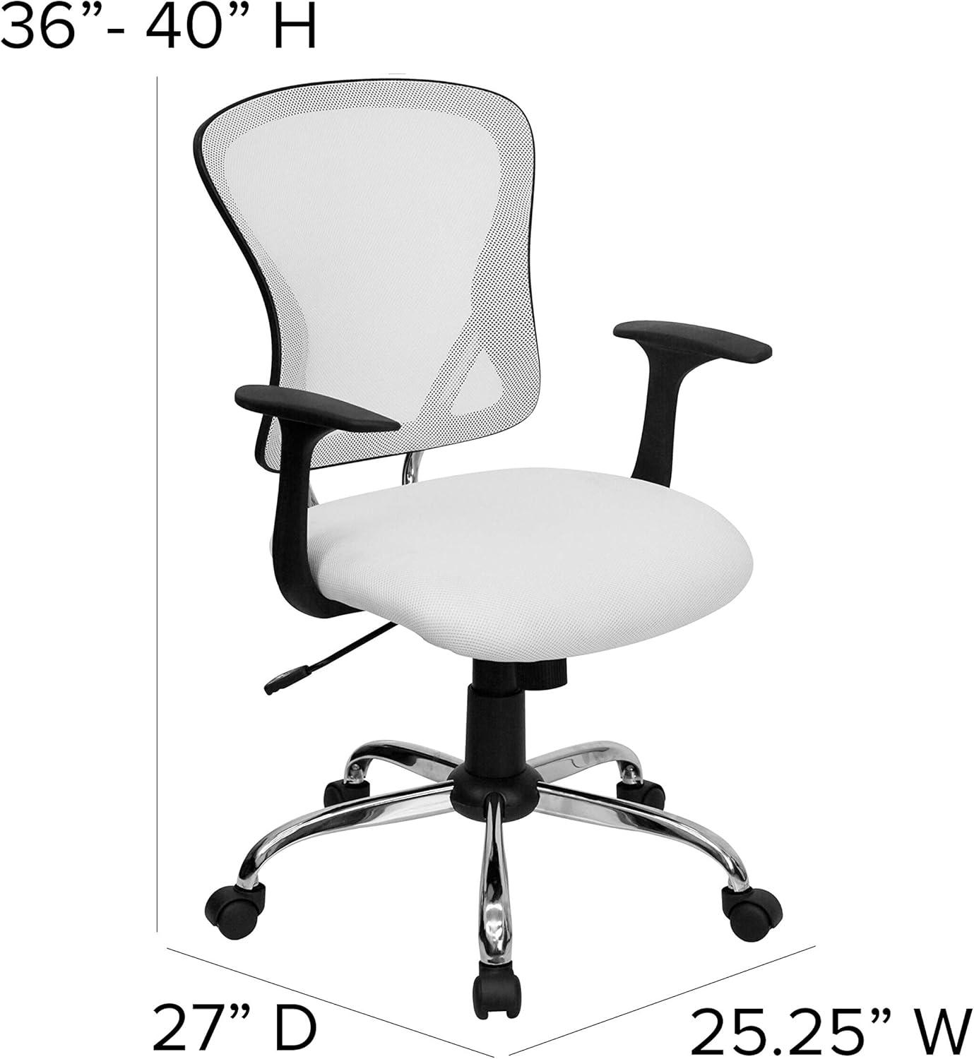 Flash Furniture Mid-Back Mesh Swivel Task Office Chair with Chrome Base and Arms