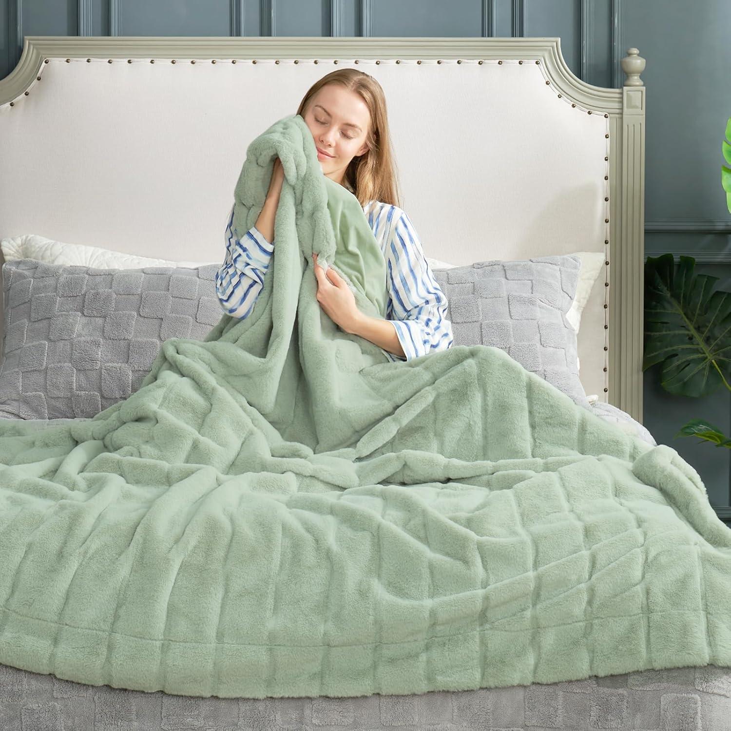 Cozy Bliss Cozy Bliss Faux Fur Throw Blanket Plush Soft Winter Blanket For Sofa Couch, Bedroom, And Living Room