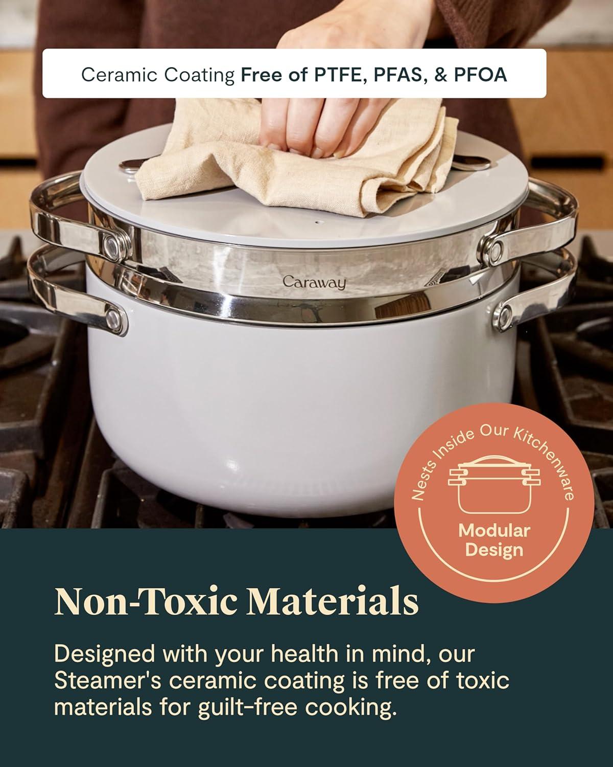 Caraway ® Stainless Steel 6.5-Qt. Dutch Oven Steamer