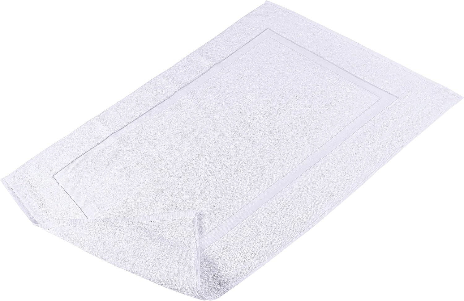 White Cotton Banded Bath Mats, 21x34 Inches, 2 Pack