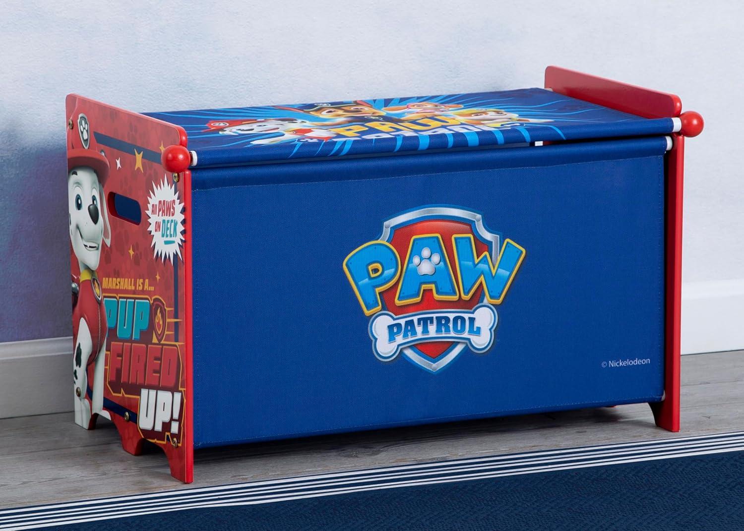 Delta Children PAW Patrol Toy Box with Retractable Fabric Top - Blue