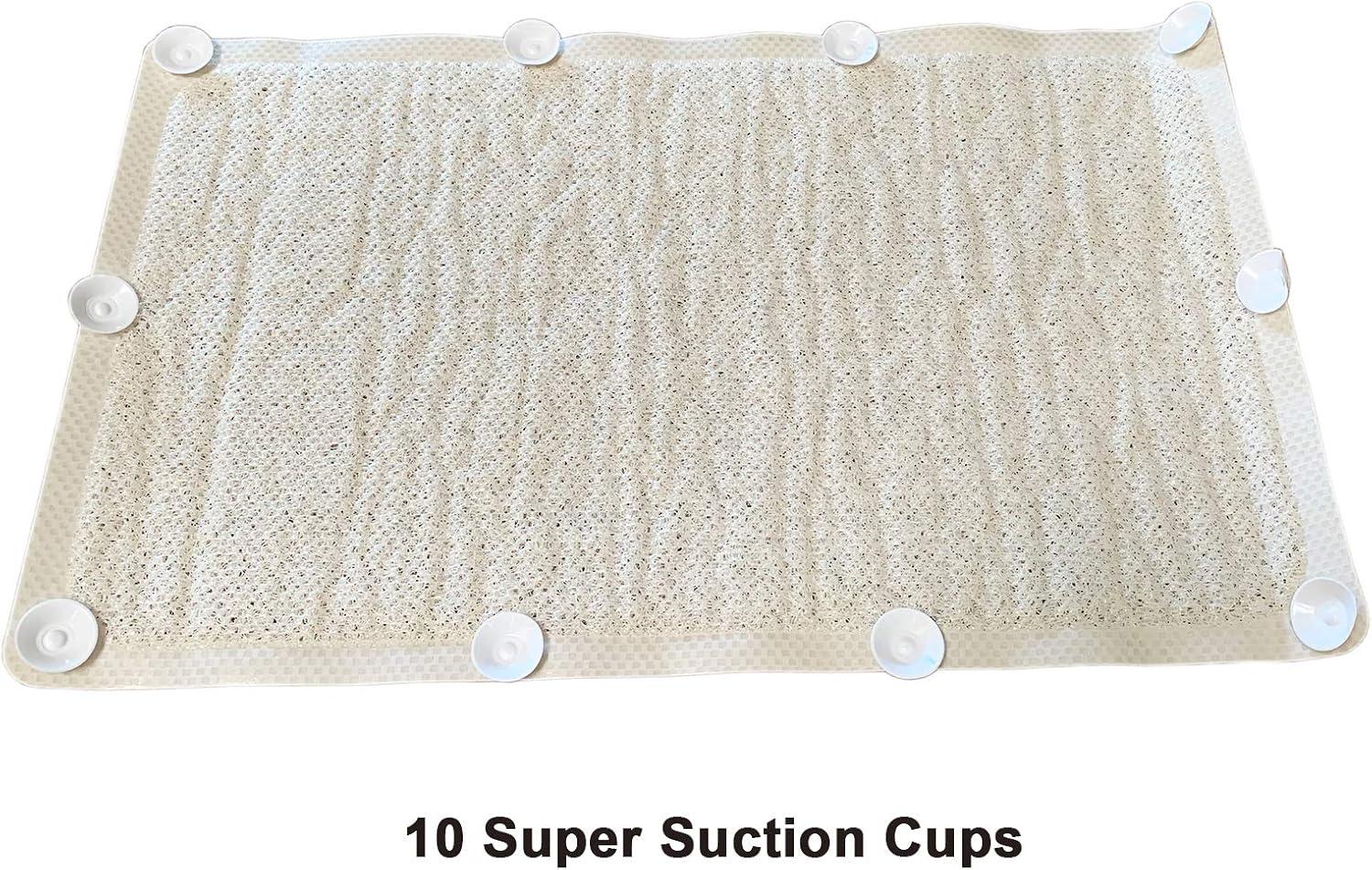 HUJI  Slip-Resistant Loofah Shower Mat