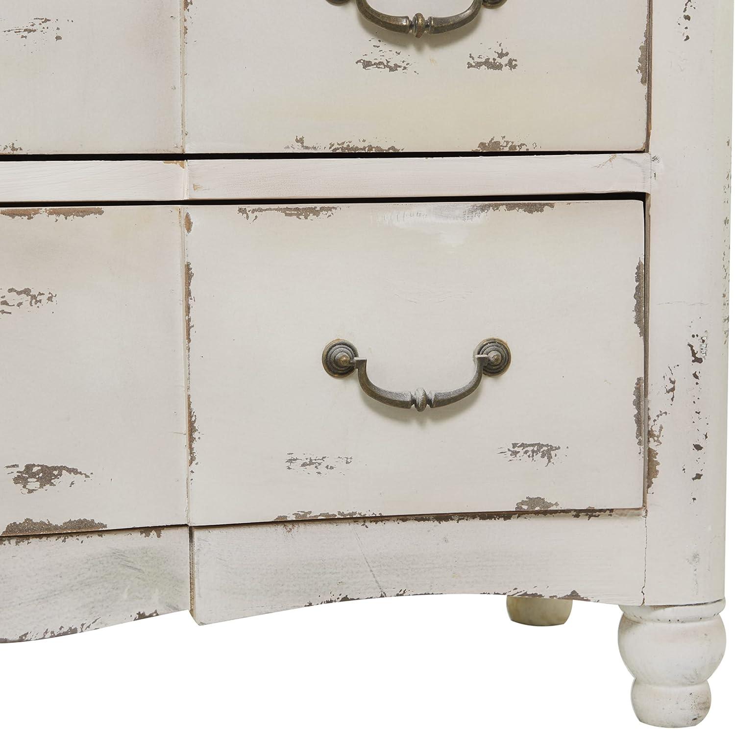 Cottage Charm Cream Wood 3-Drawer Accent Chest, 42"x35"