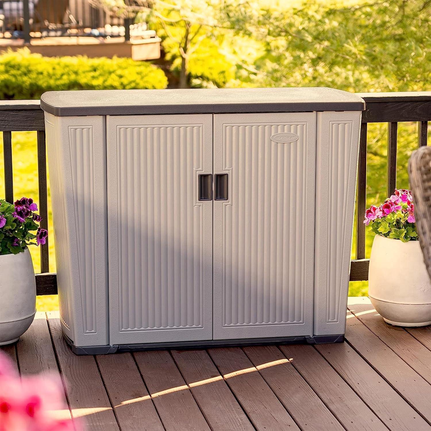 Suncast Backyard Oasis 130 Gallon Outdoor Storage Basic Unit, Dove Gray