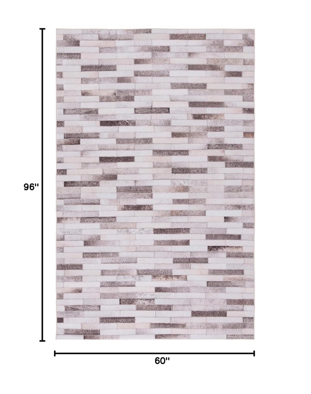 Faux Hide FAH500 Power Loomed Machine Washable Area Rug - Beige/Brown - 5'x8' - Safavieh.