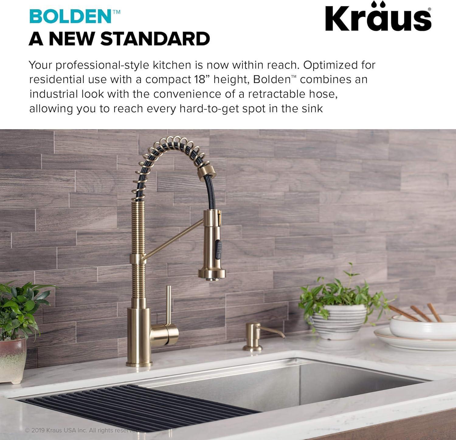 KRAUS Bolden Commercial Style 2-Function Single Handle Pull Down Kitchen Faucet