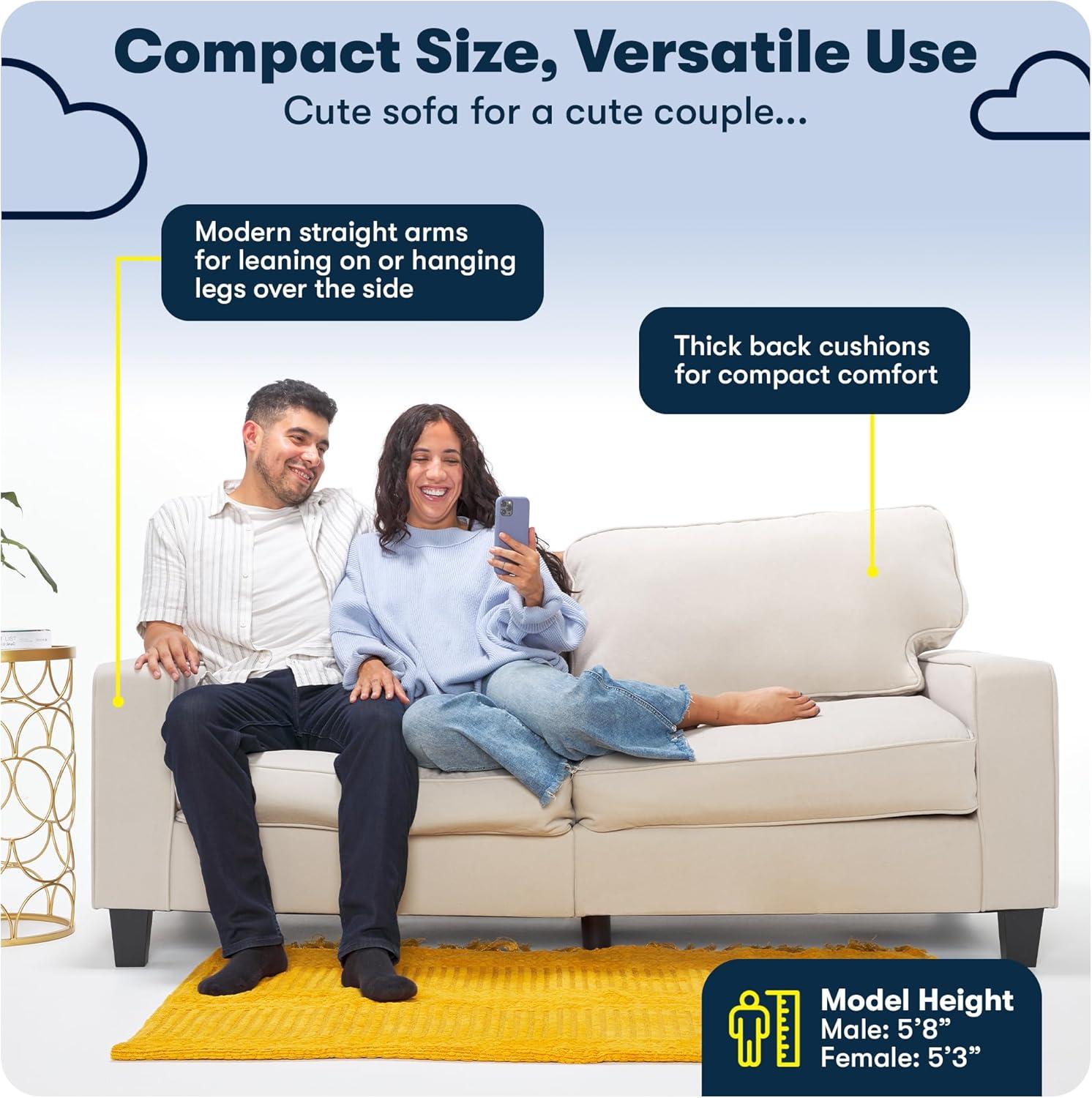 Serta Palisades 73" Track Arm Sofa, Easy Care Fabric, Soft Pillow Back, Pocket Coil Seat Cushions