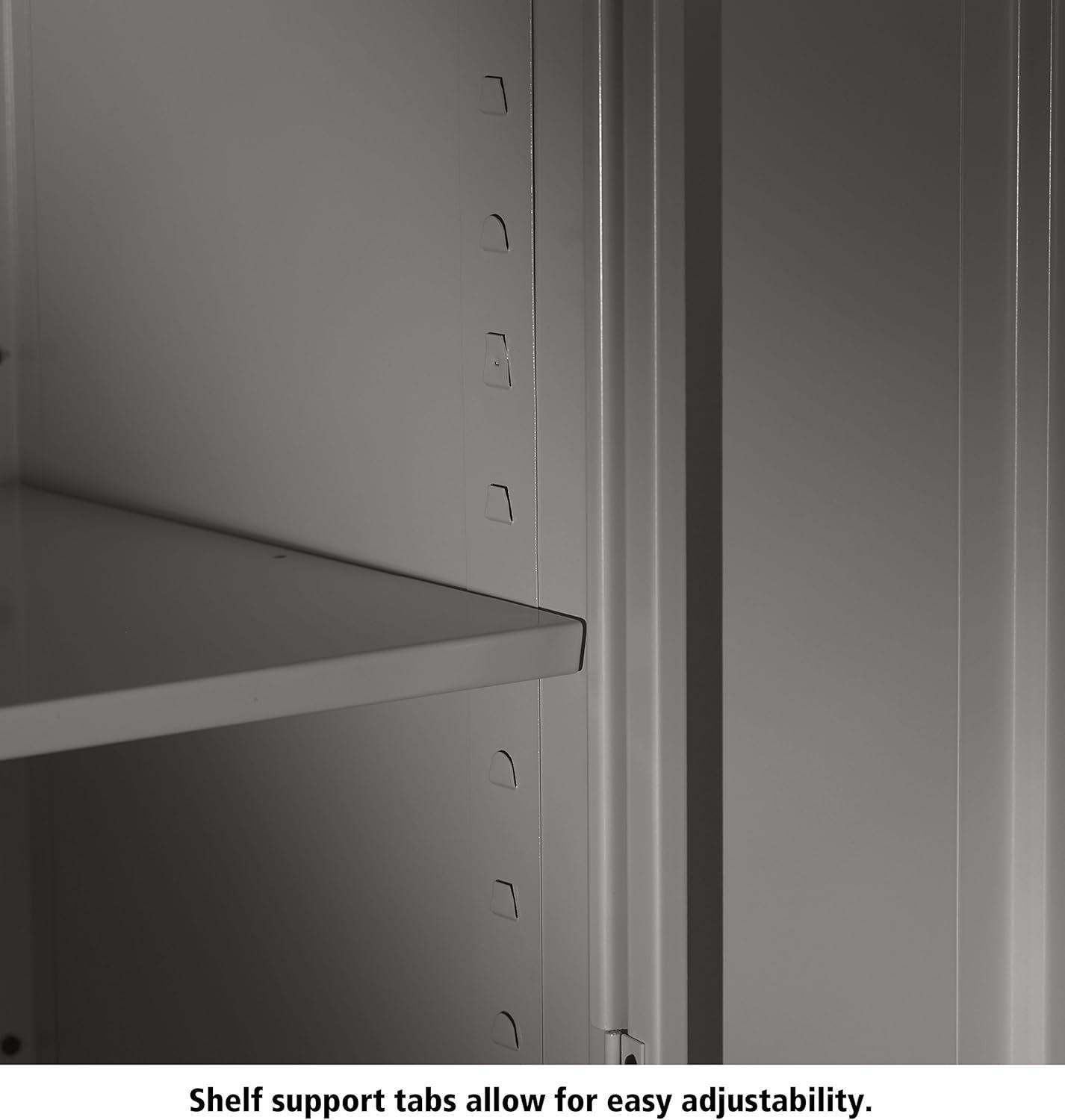 Tennsco Full-Height Standard Storage Cabinet 36" x 18" x 72" - 2 x Door(s) - Security Lock, Welded, Reinforced, Hinged Door - Light Gray - Chrome - Recycled