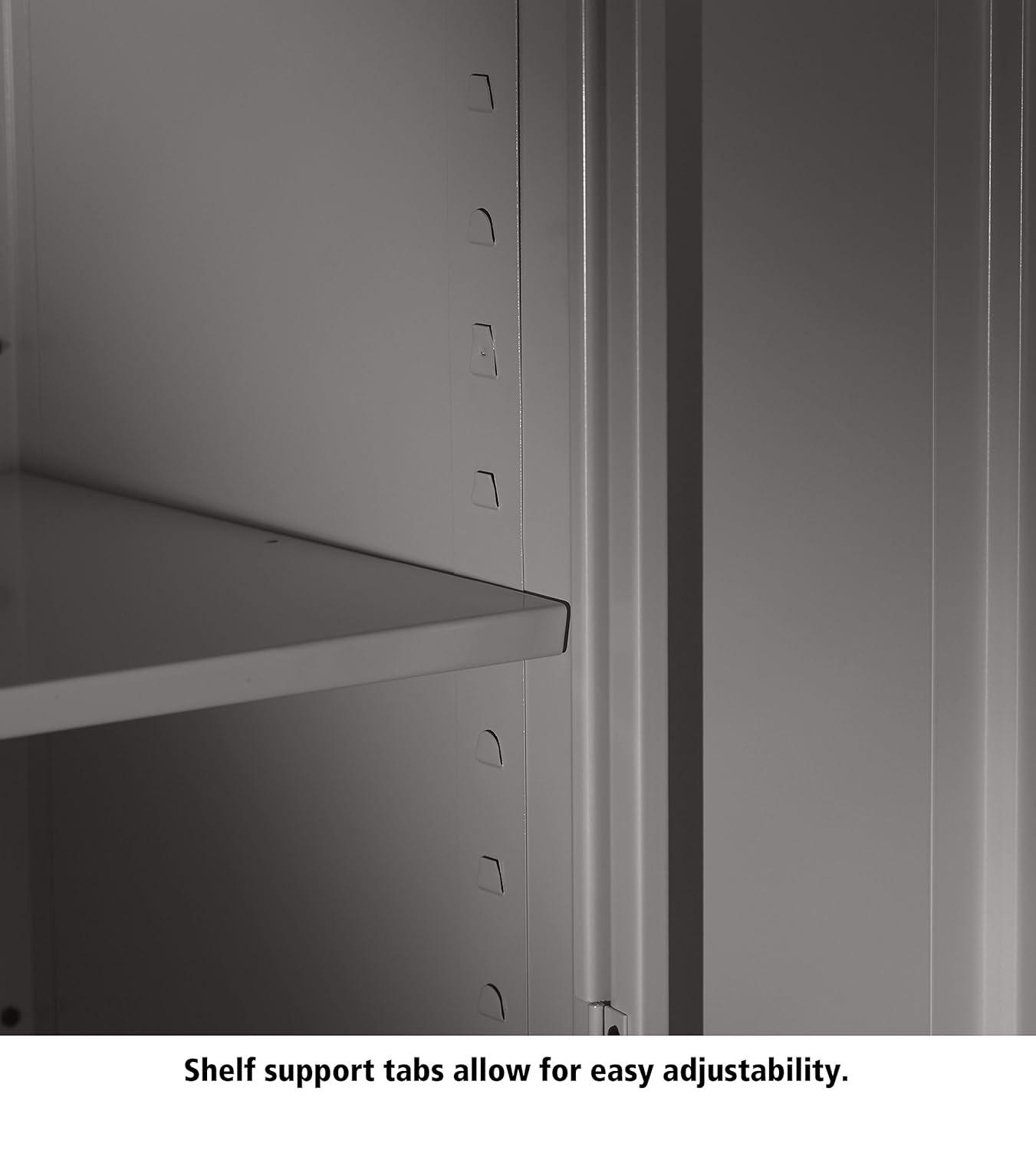 Tennsco Full-Height Standard Storage Cabinet 36" x 18" x 72" - 2 x Door(s) - Security Lock, Welded, Reinforced, Hinged Door - Light Gray - Chrome - Recycled