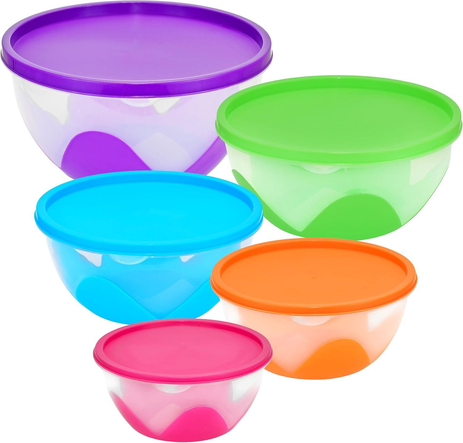 Multicolor BPA-Free Plastic Stackable Food Storage Bowl Set