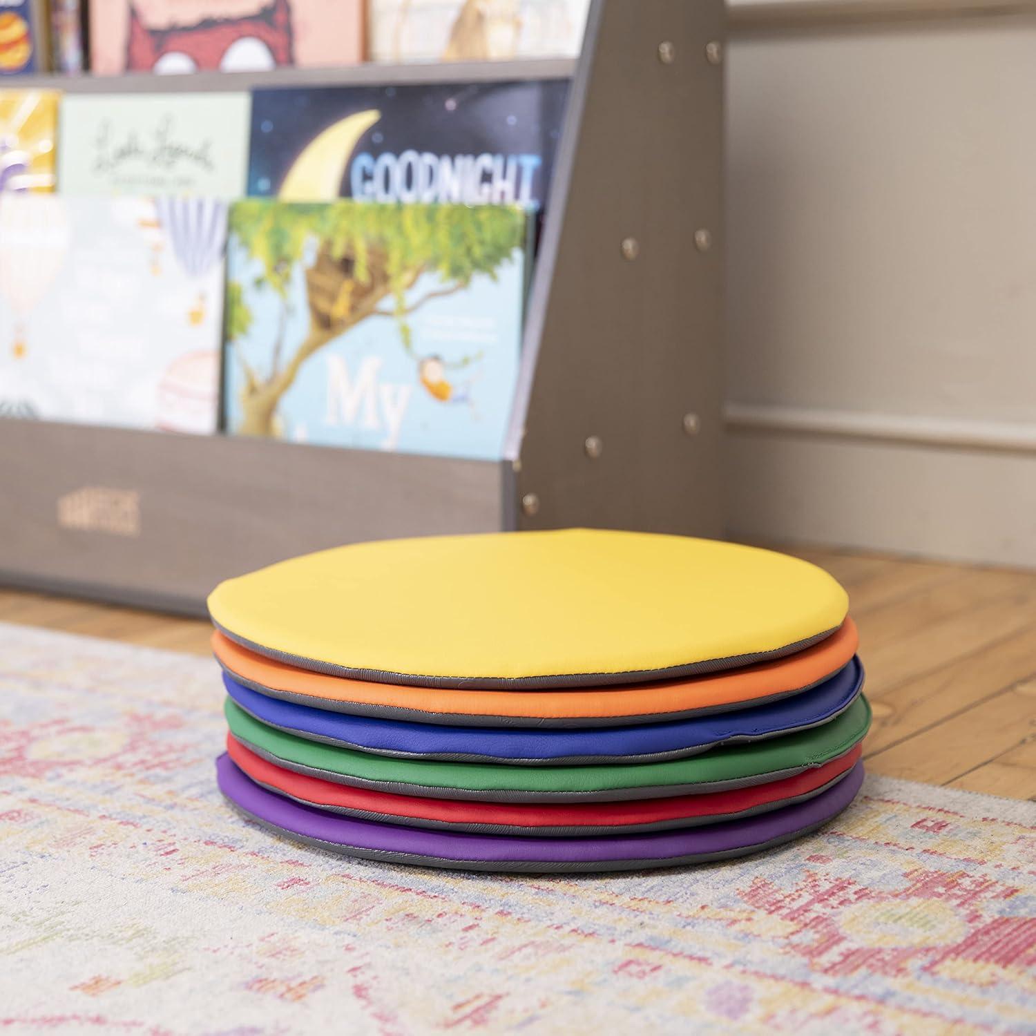 ECR4Kids ECR4Kids SoftZone Colorful Floor Pads, Round, Flexible Seating, 6-Piece
