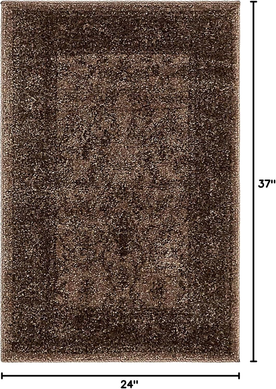 Unique Loom Floral La Jolla 7 x 10 (ft) Loomed Polypropylene Light Brown/Dark Brown Rectangular Indoor Floral/Botanical Area rug