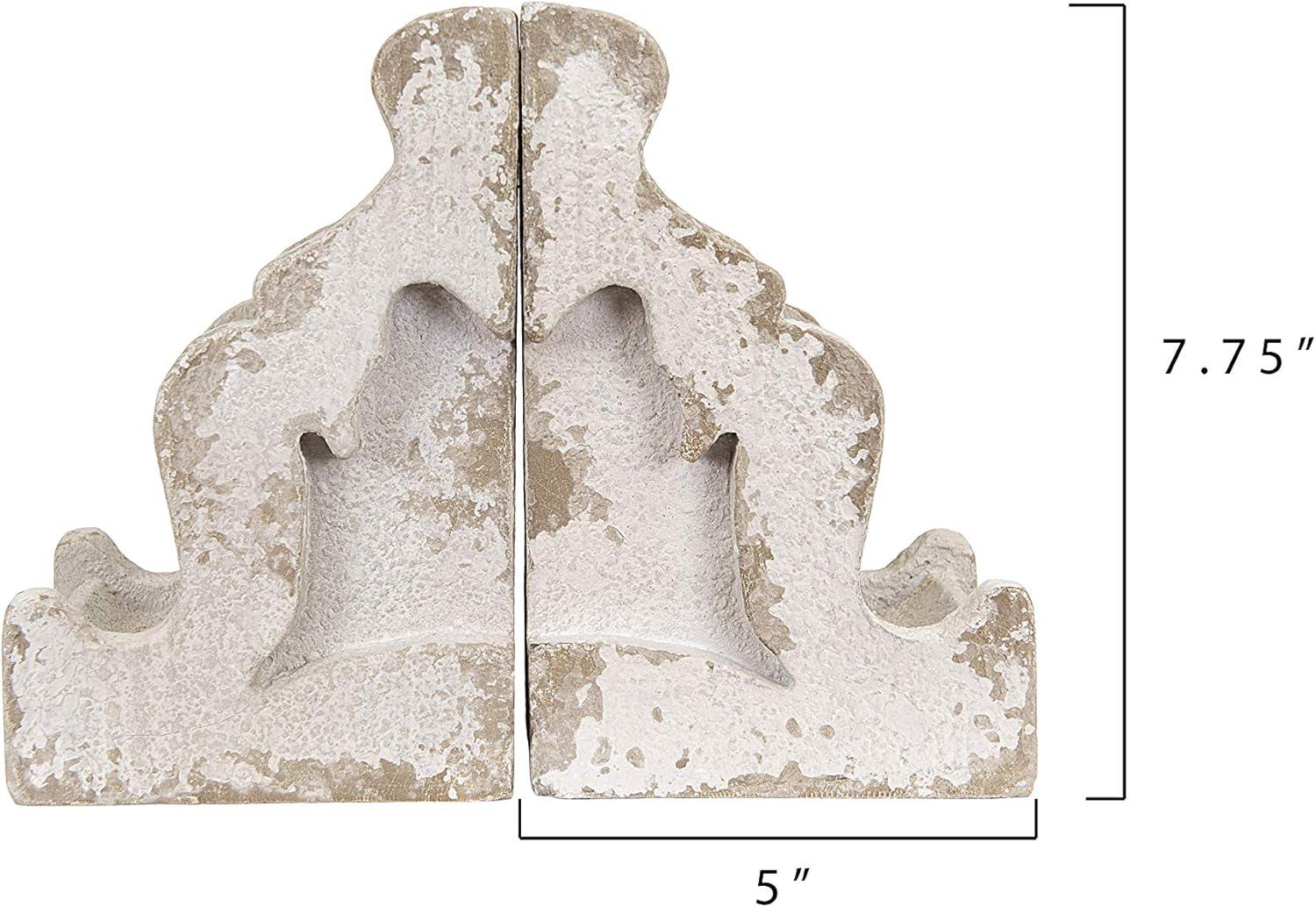 Set of 2 Corbel Shaped Bookends White - Storied Home