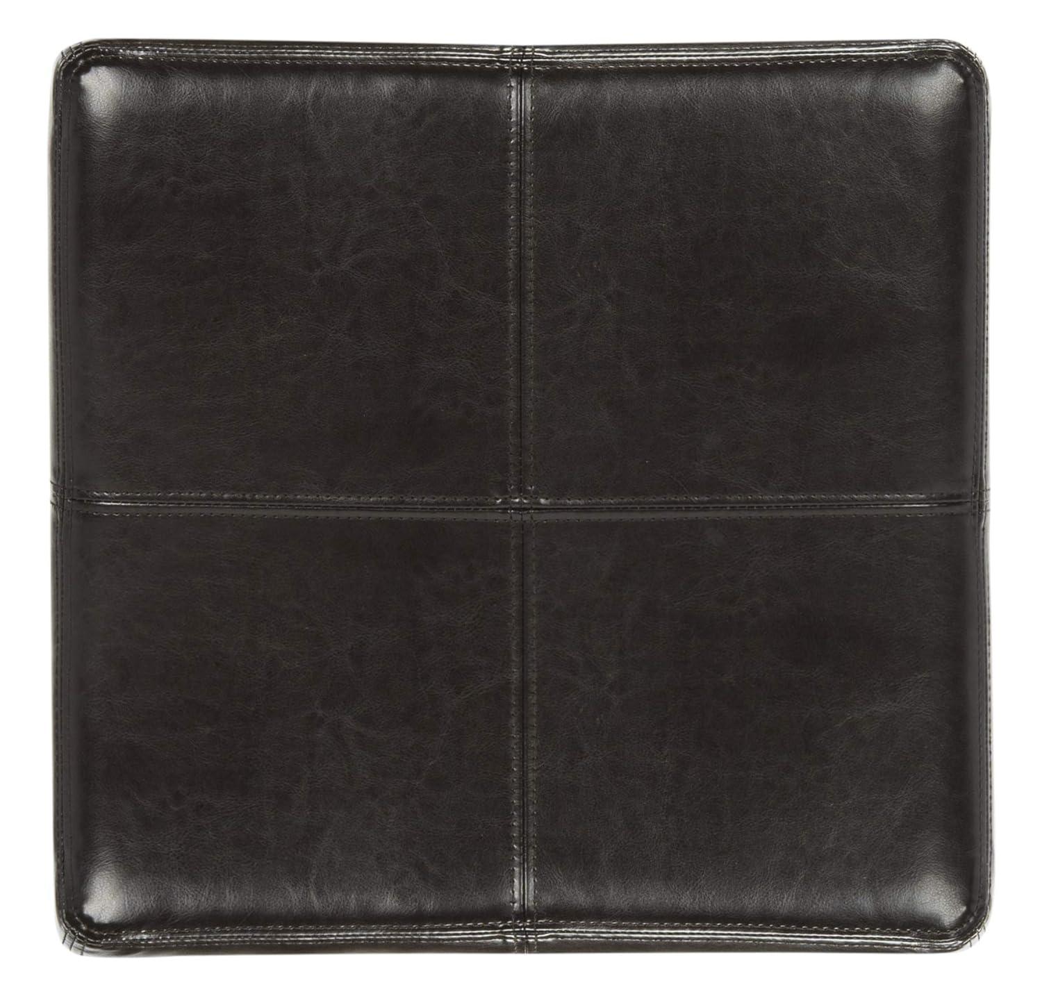 Safavieh Hudson Collection Williamsburg Brown Leather Square Storage Ottoman