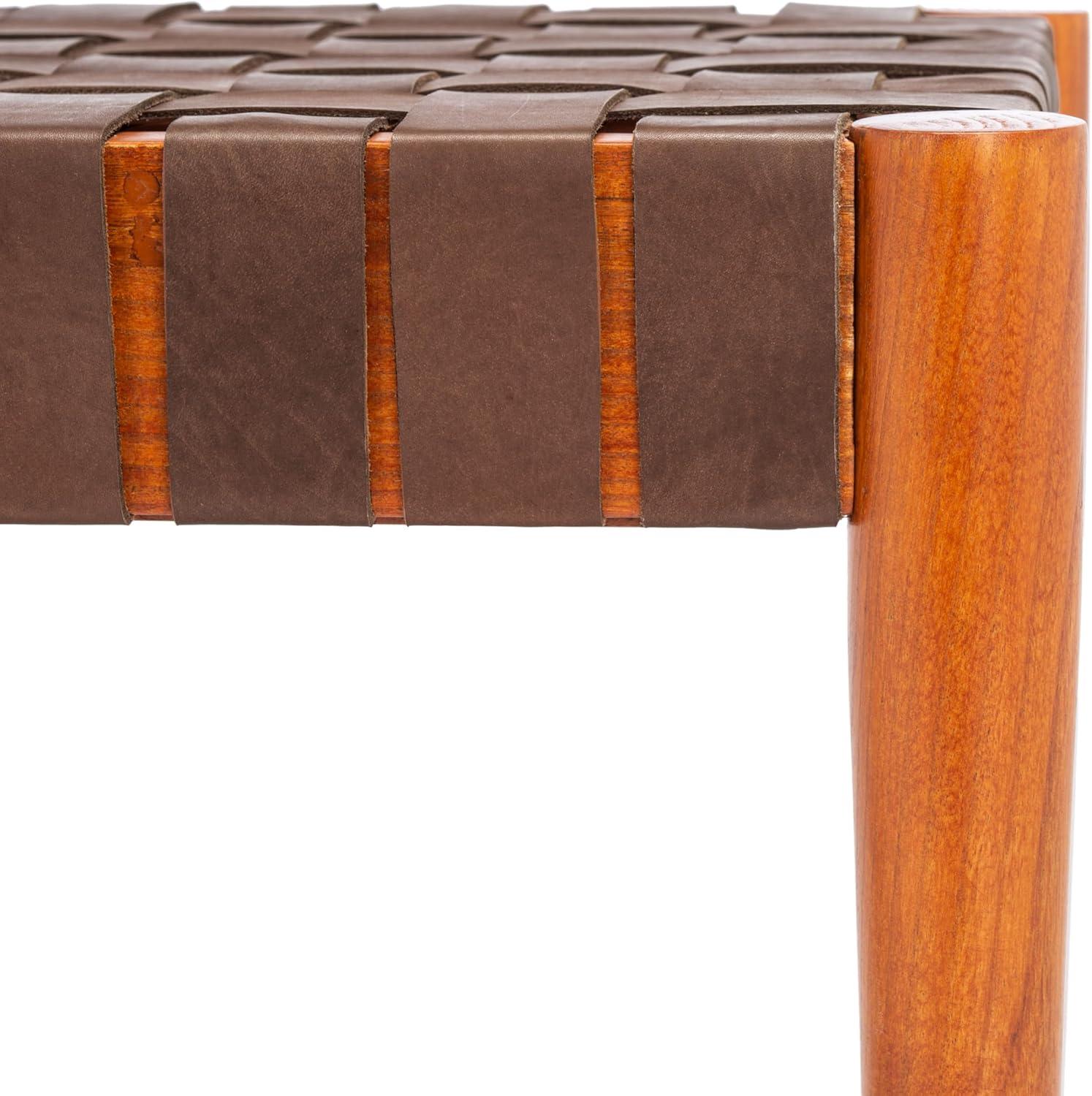 Orin 47" Woven Leather Bench