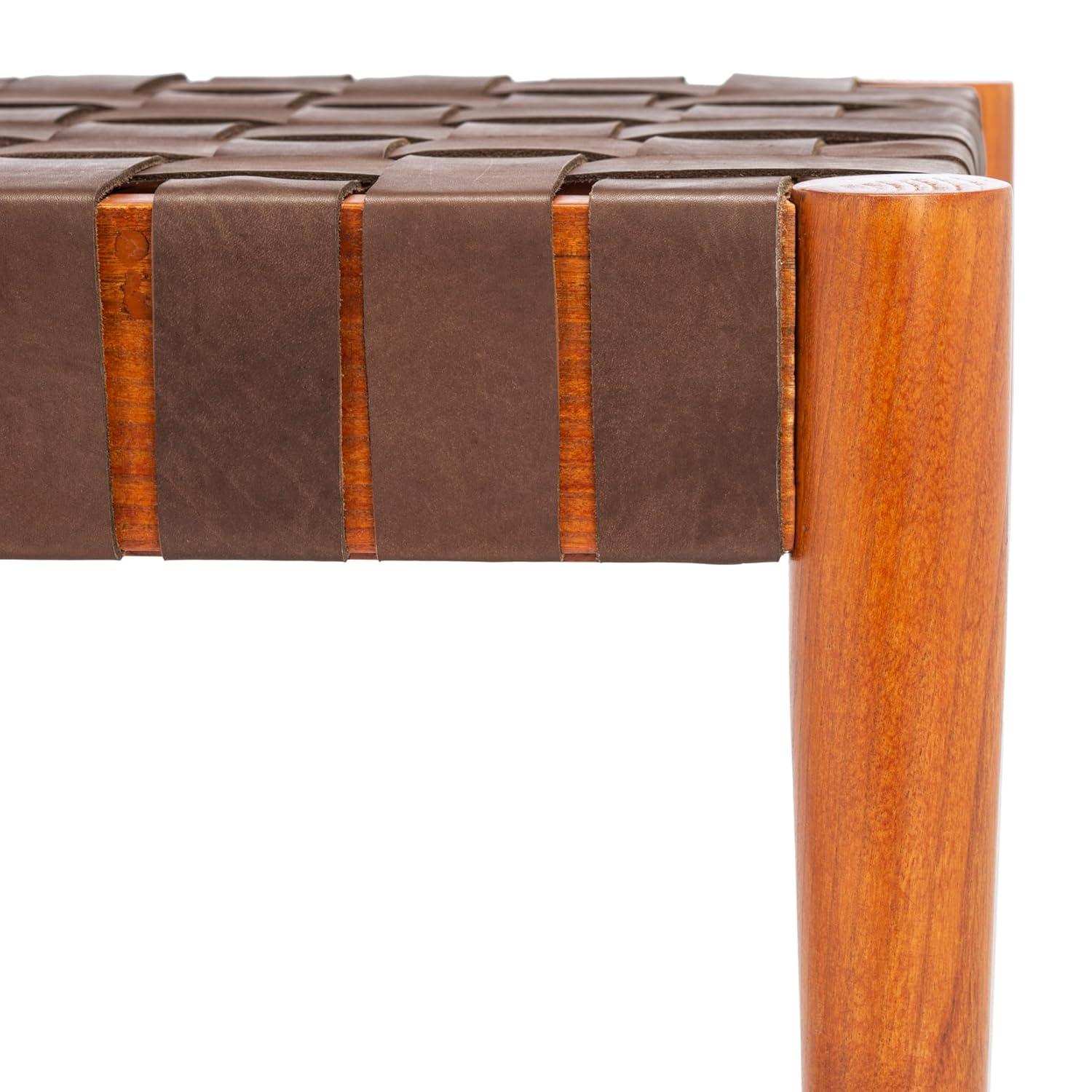 Orin 47" Woven Leather Bench