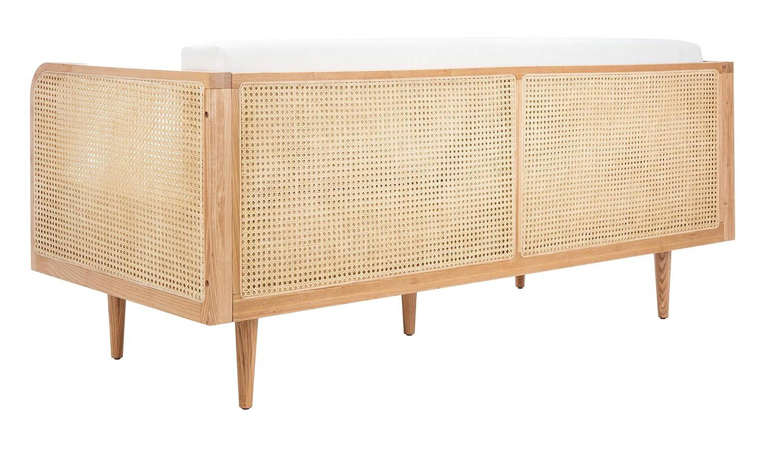 Helena Ivory Linen and Natural Ash Wood Twin Daybed with Drawer