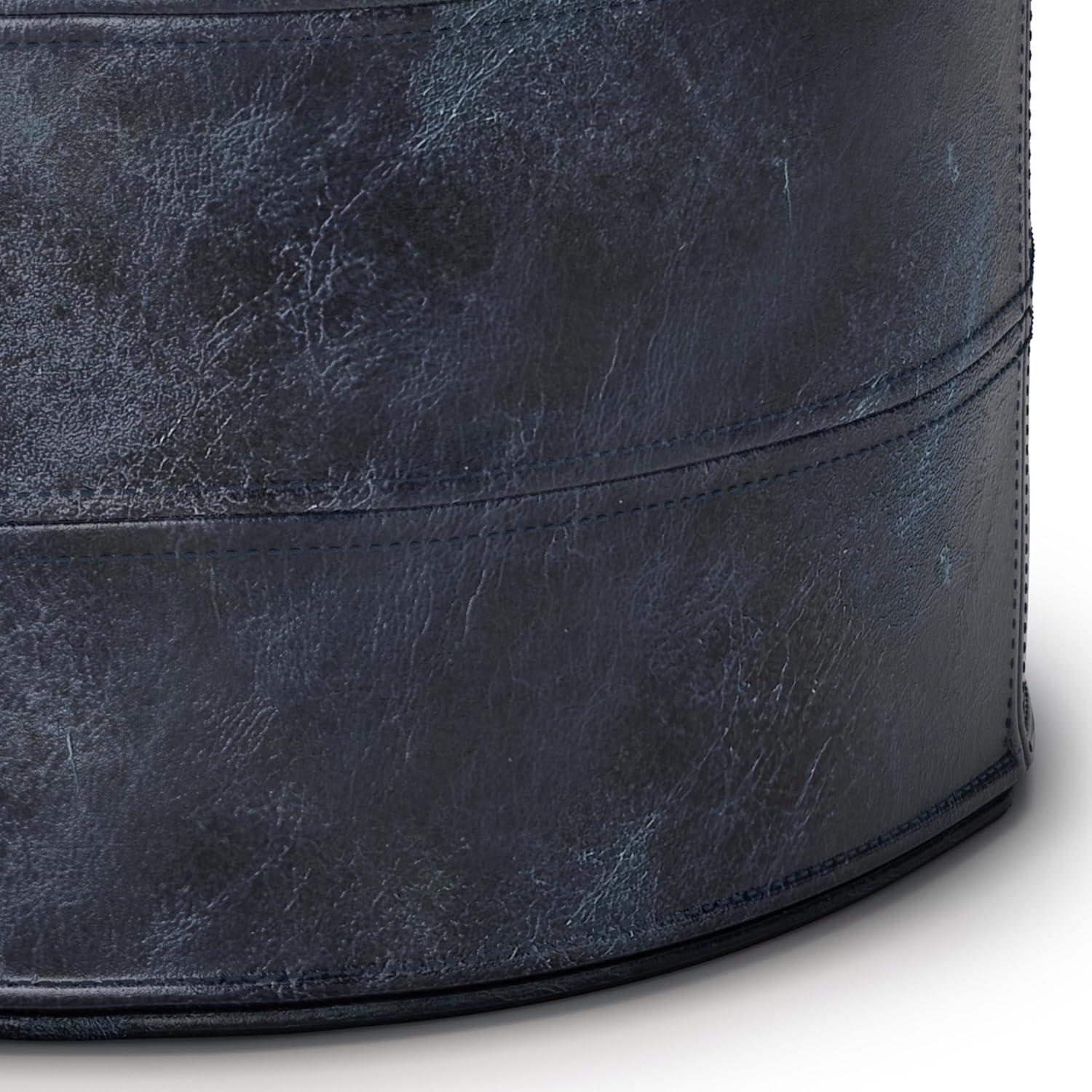 Simpli Home Connor 18"W Round Pouf