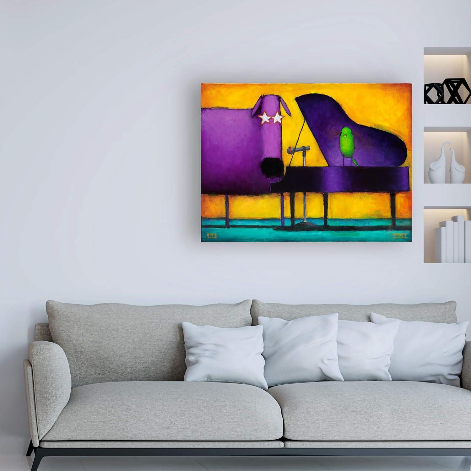 Trademark Fine Art 'Piano Glam Dog' Canvas Art by Daniel Patrick Kessler