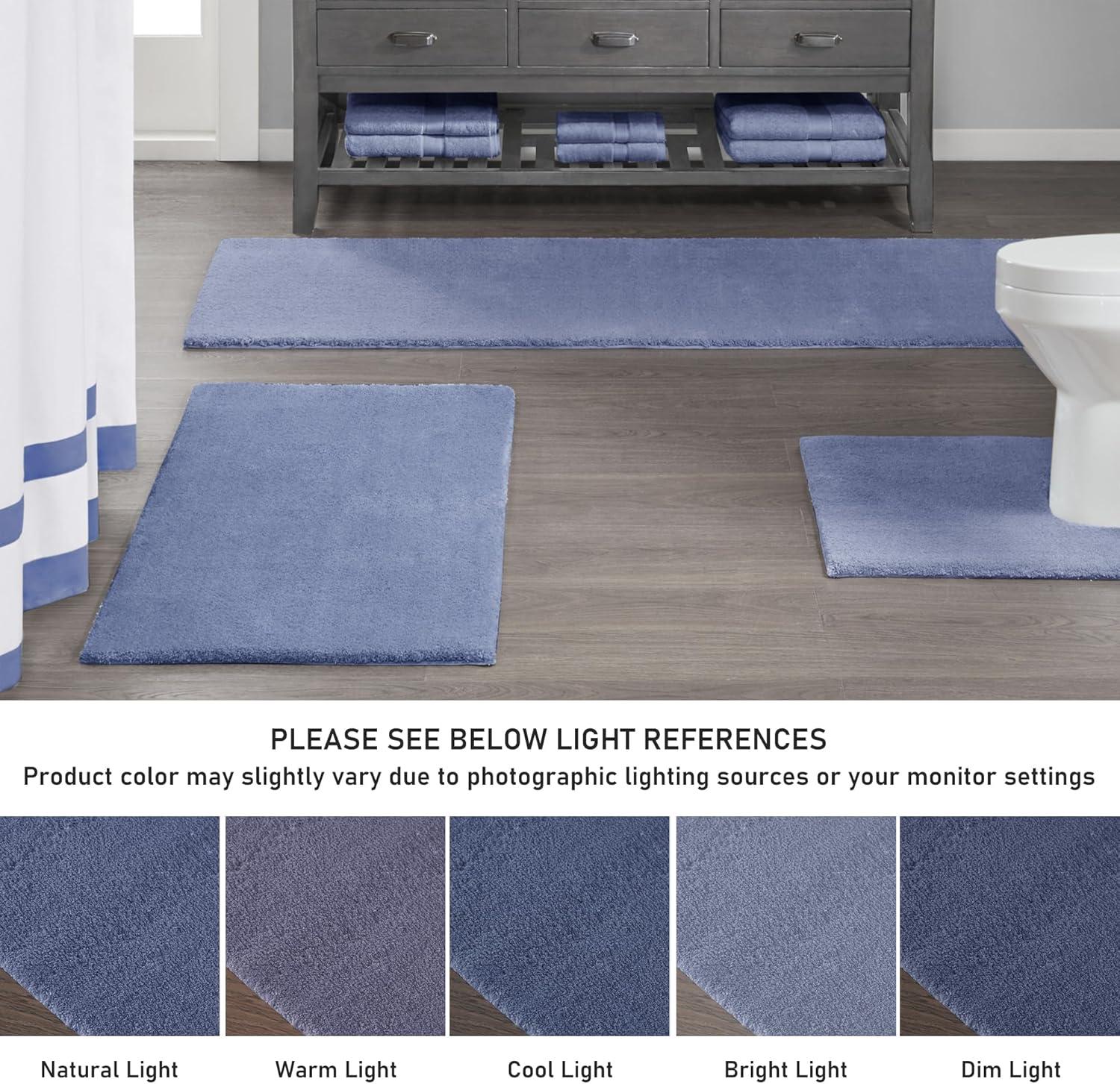 Marshmallow Quick-Dry Navy Microfiber Bath Rug