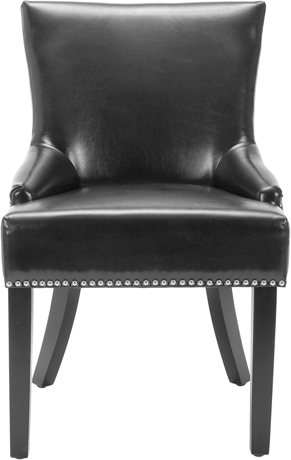 Lotus Kd 19" H Dining Chair With Nail Head Trim (Set of 2) - MCR4700 - Black - Safavieh Couture