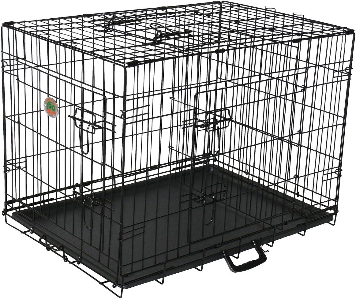 Go Pet Club Metal Collapsible Pet Crate with 3 Doors