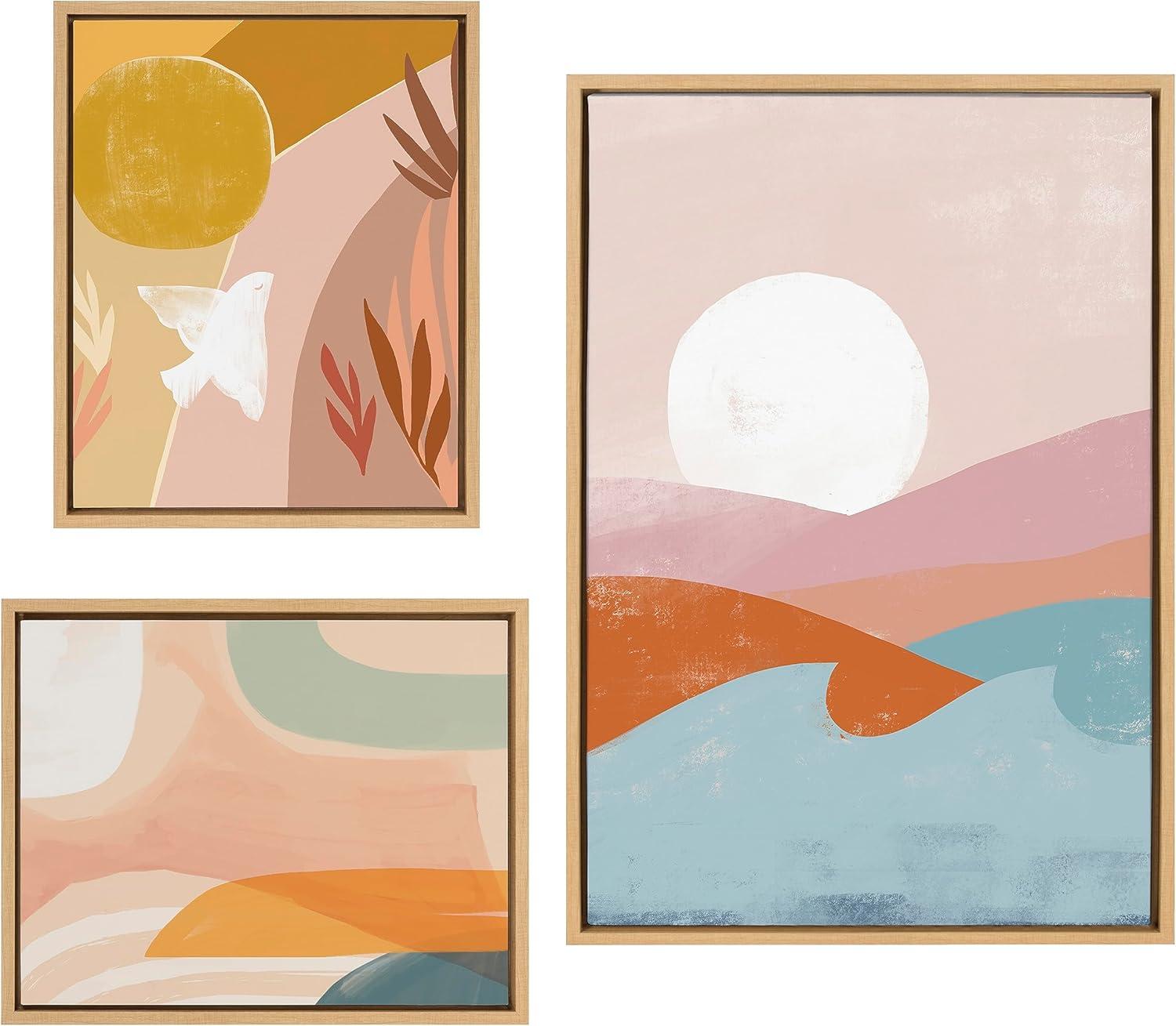 Laurel All Things Decor (Set of 3) Sylvie Endless Summer Sunrise Marrakesh Framed Canvas Wall Art Set by Kate Aurelia Holloway