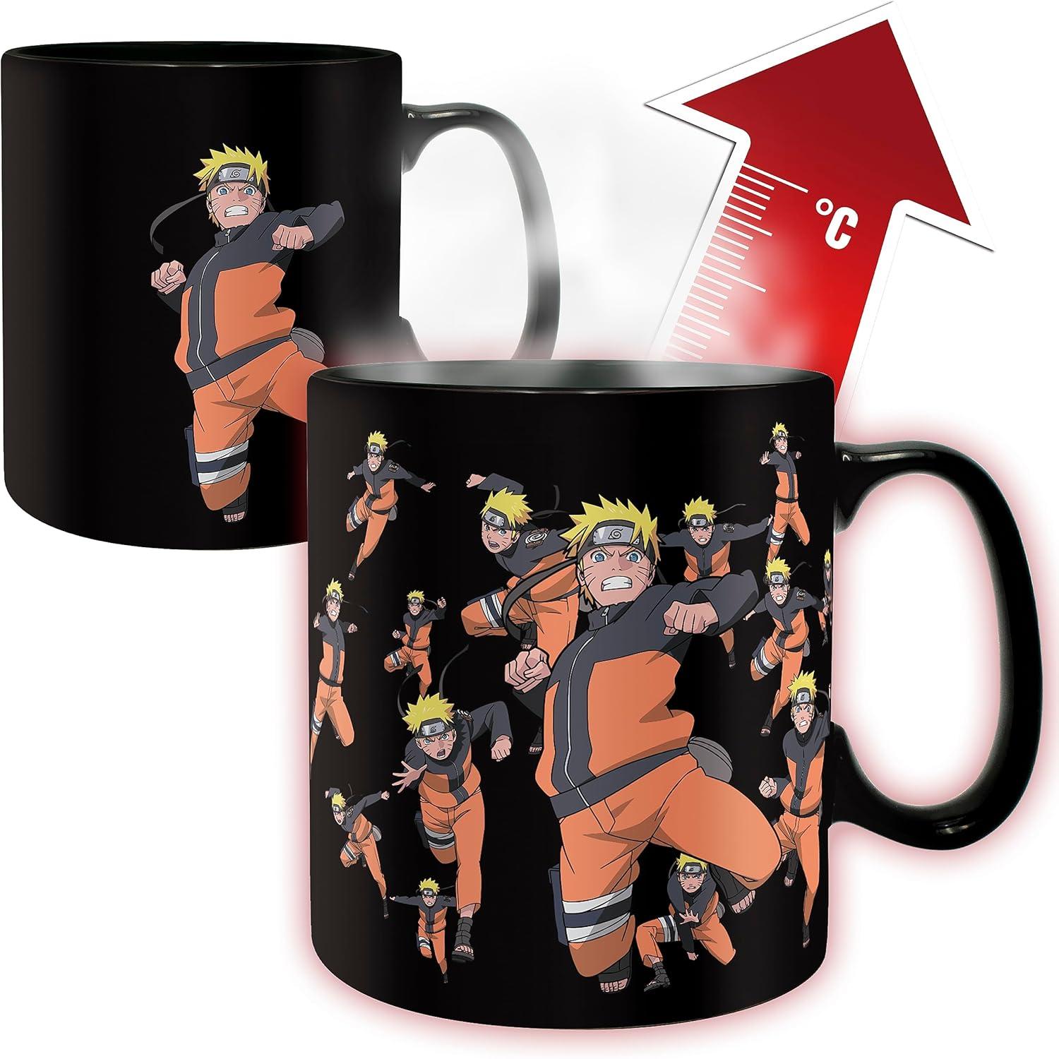 Naruto Shippuden Black Ceramic Heat-Change Mug with Coaster