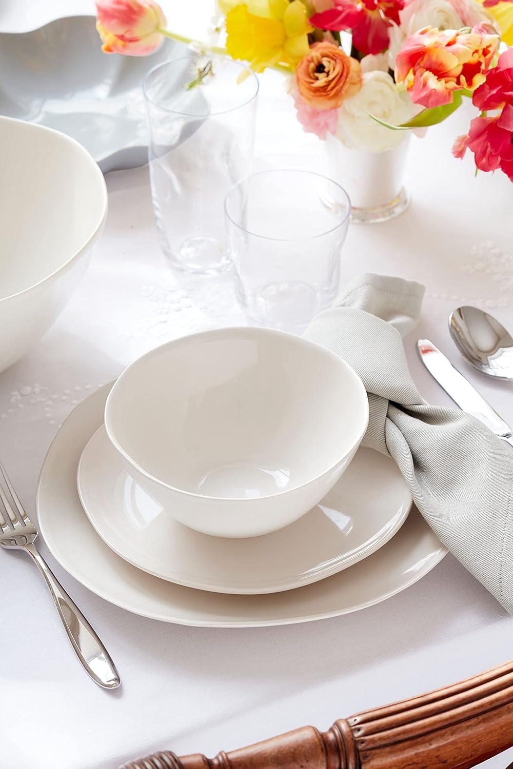 Creamy White Ceramic 4 Piece Place Setting