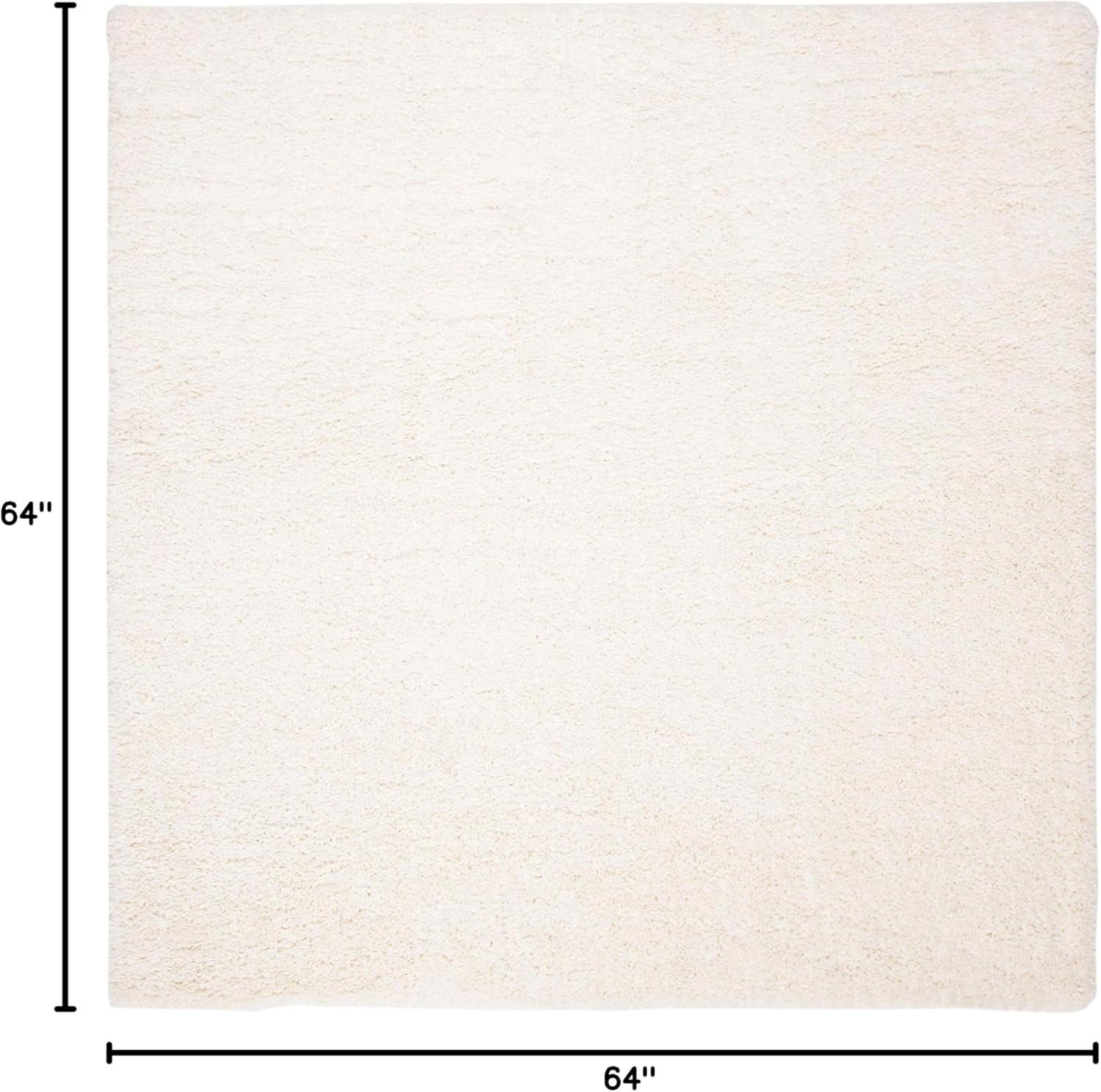 Fontana Shag FNT800 Power Loomed Area Rug - Ivory - 5'3"x5'3" - Safavieh.