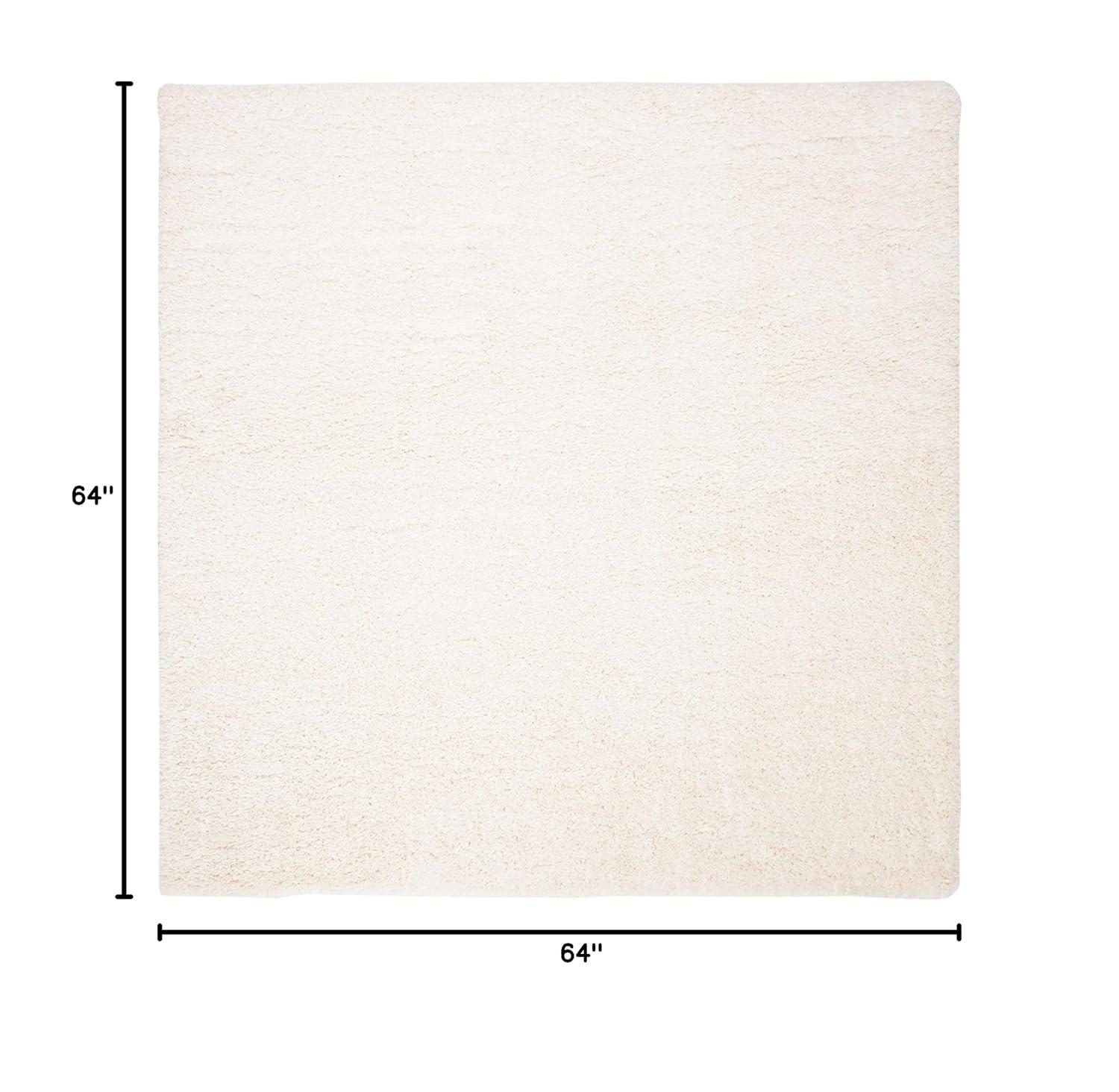 Fontana Shag FNT800 Power Loomed Area Rug - Ivory - 5'3"x5'3" - Safavieh.