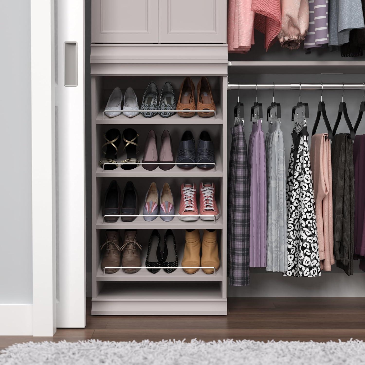 Modular Storage 21.38" W Shoe Shelf Unit with 4 Shelves