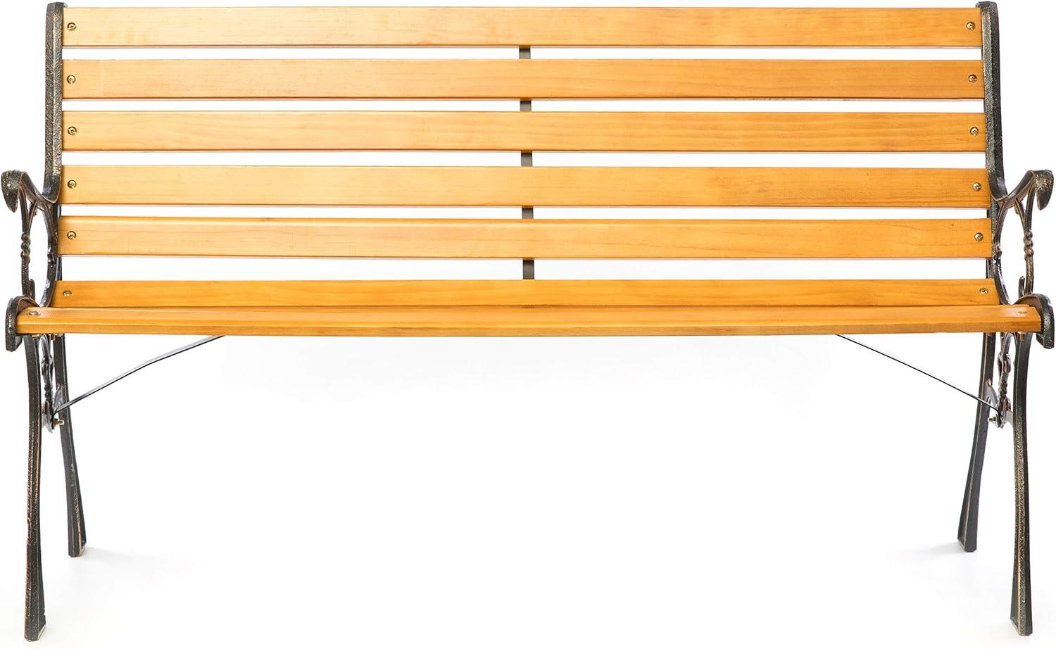 Kambrya Metal/Solid Wood Outdoor Bench