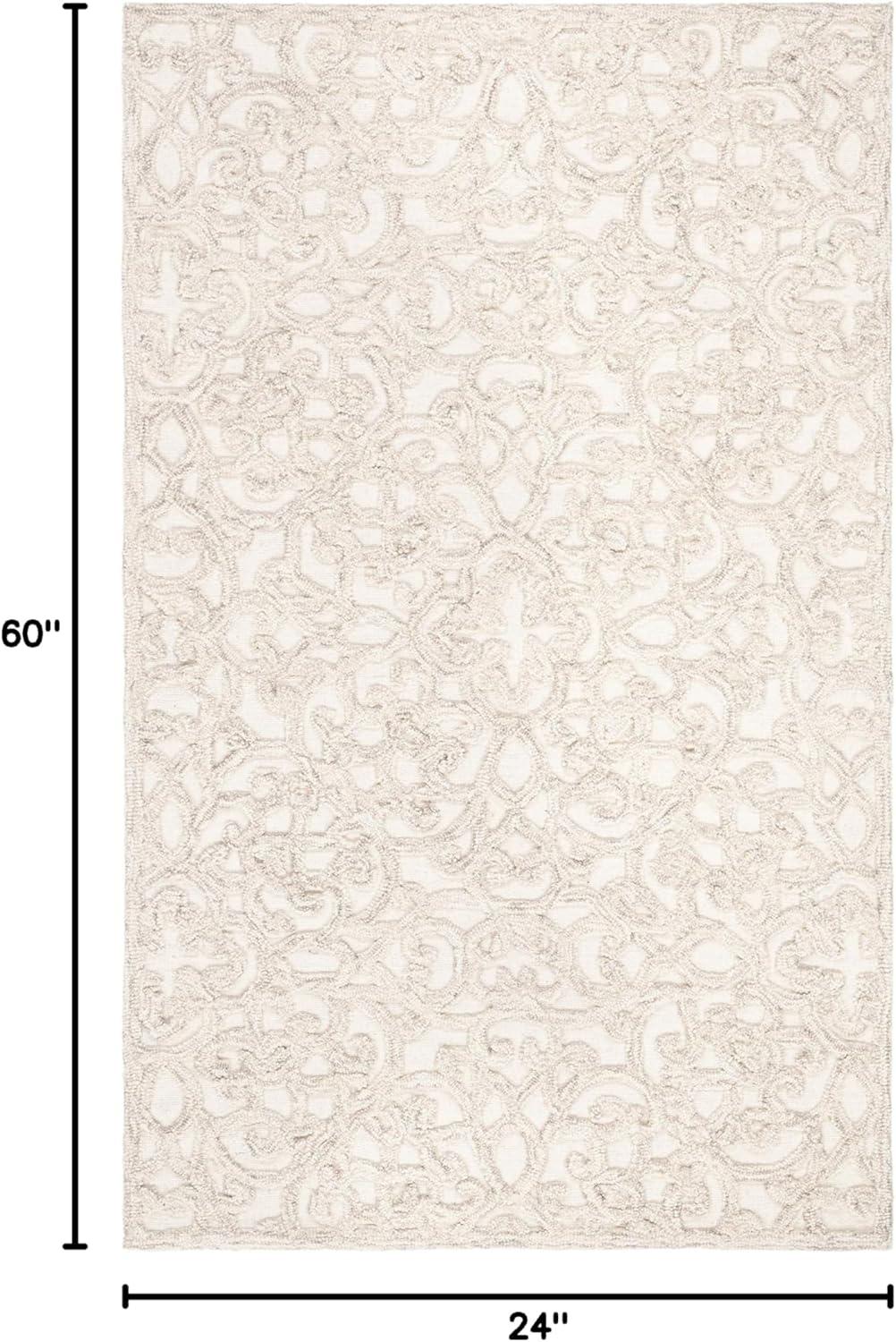 SAFAVIEH Trace Bryan Geometric Floral Wool Runner Rug, Camel/Ivory, 2' x 5'